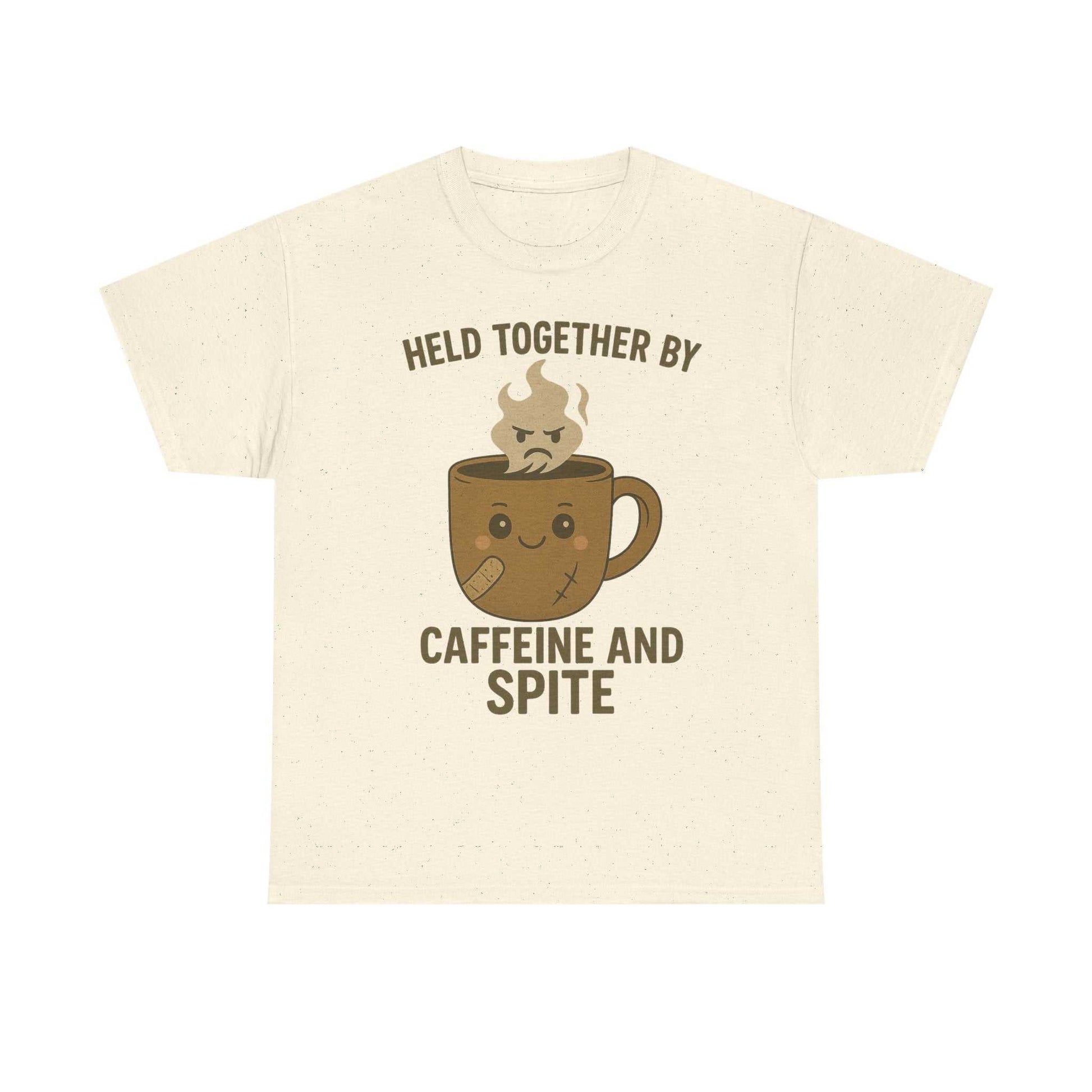Held Together by Caffeine and Spite T-Shirt – Funny Unisex Tee