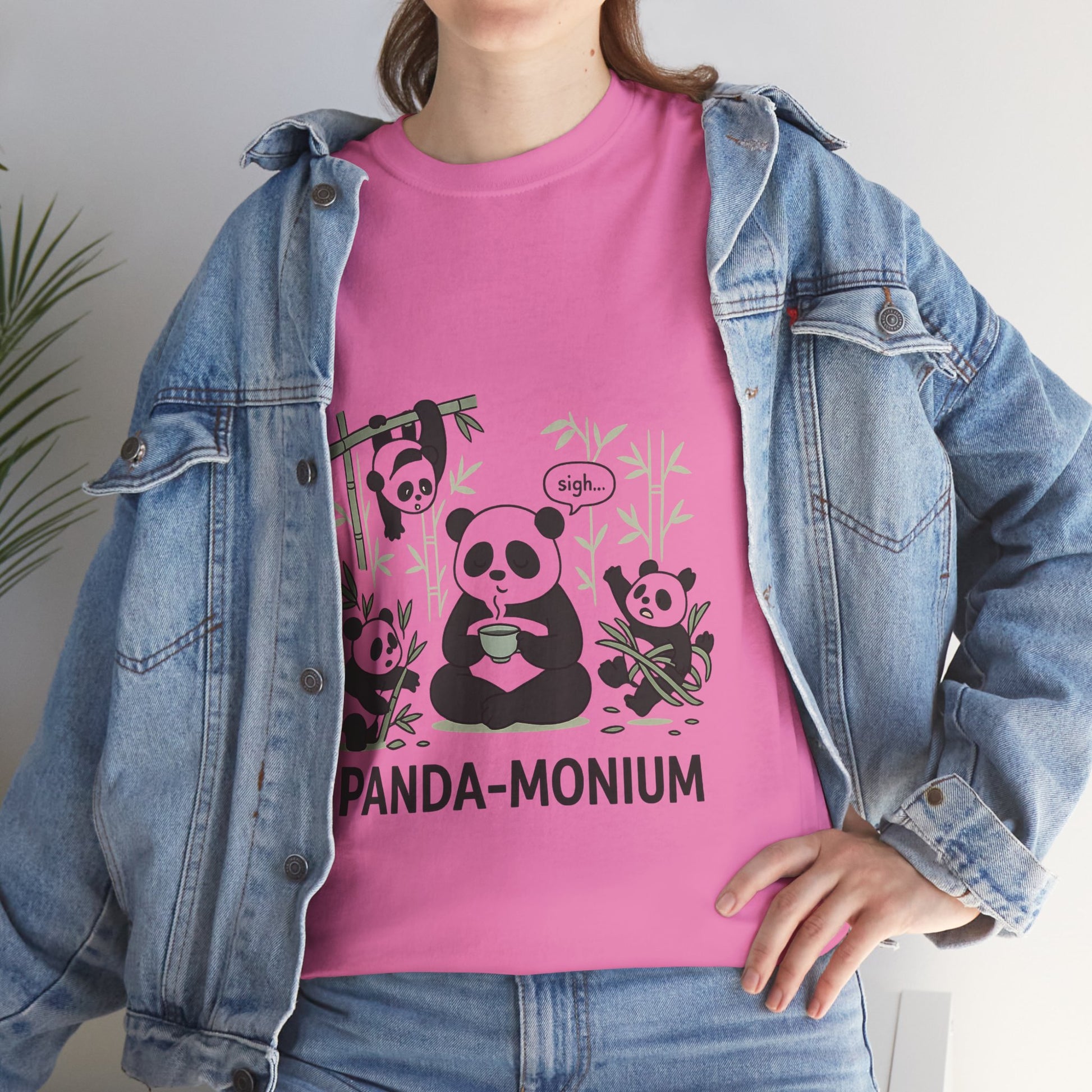 Unisex Panda-Monium T-Shirt – Fun Casual Wear for Animal Lovers