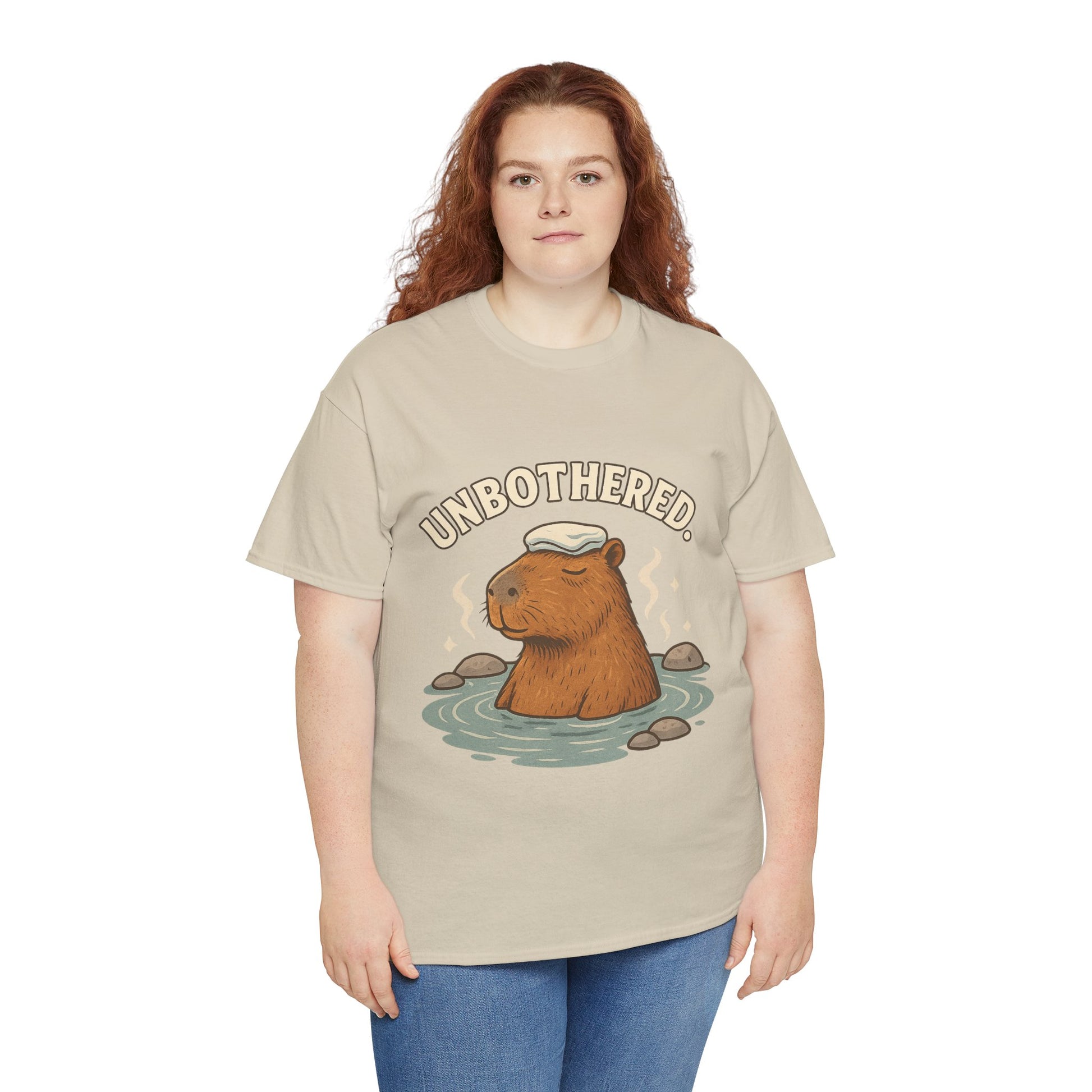 Unbothered Capybara Shirt – Funny Unisex Cotton Tee for Chill Vibes