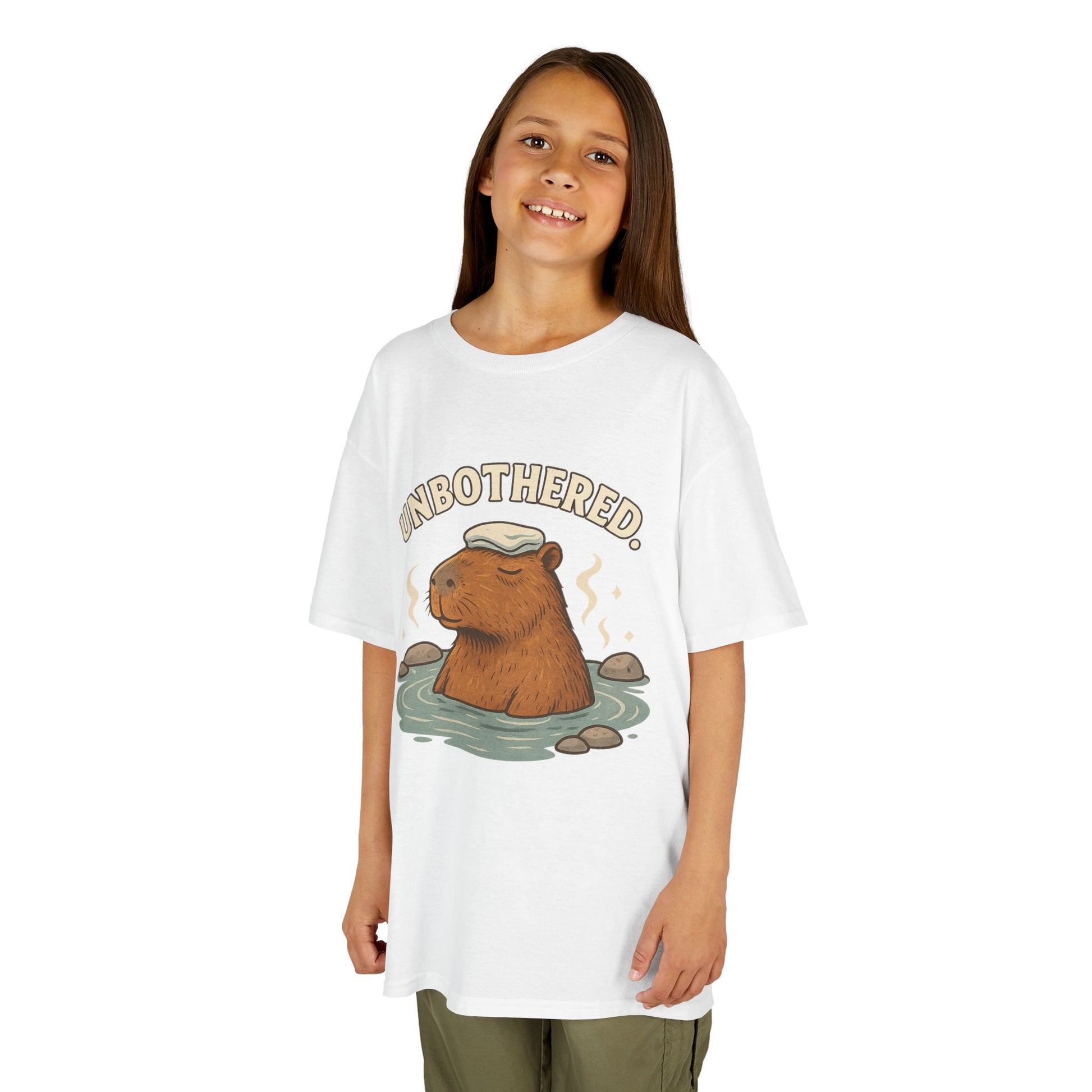 Unbothered Capybara T-Shirt for Kids – Funny Chill Animal Graphic Tee | Soft Cotton Unisex Fit