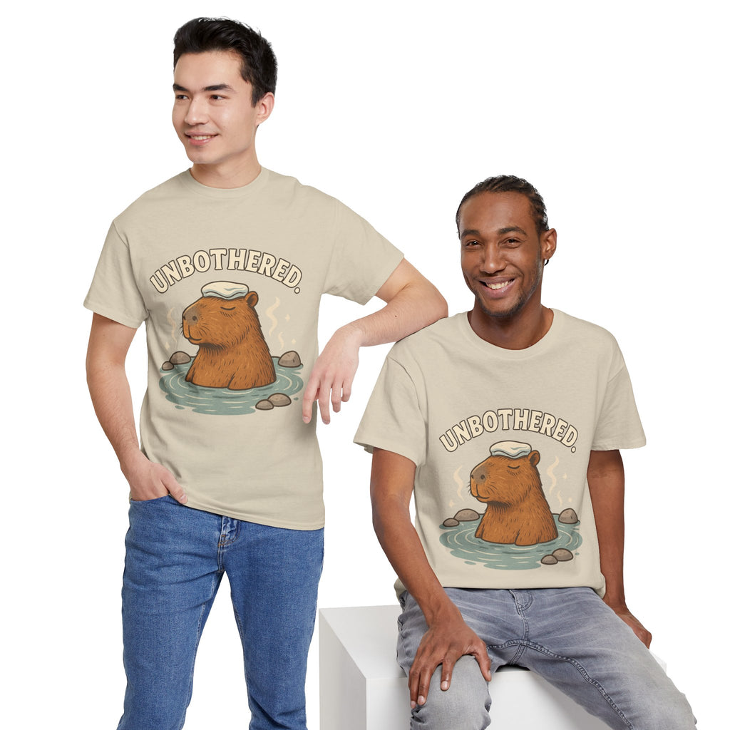 Unbothered Capybara Shirt – Funny Unisex Cotton Tee for Chill Vibes