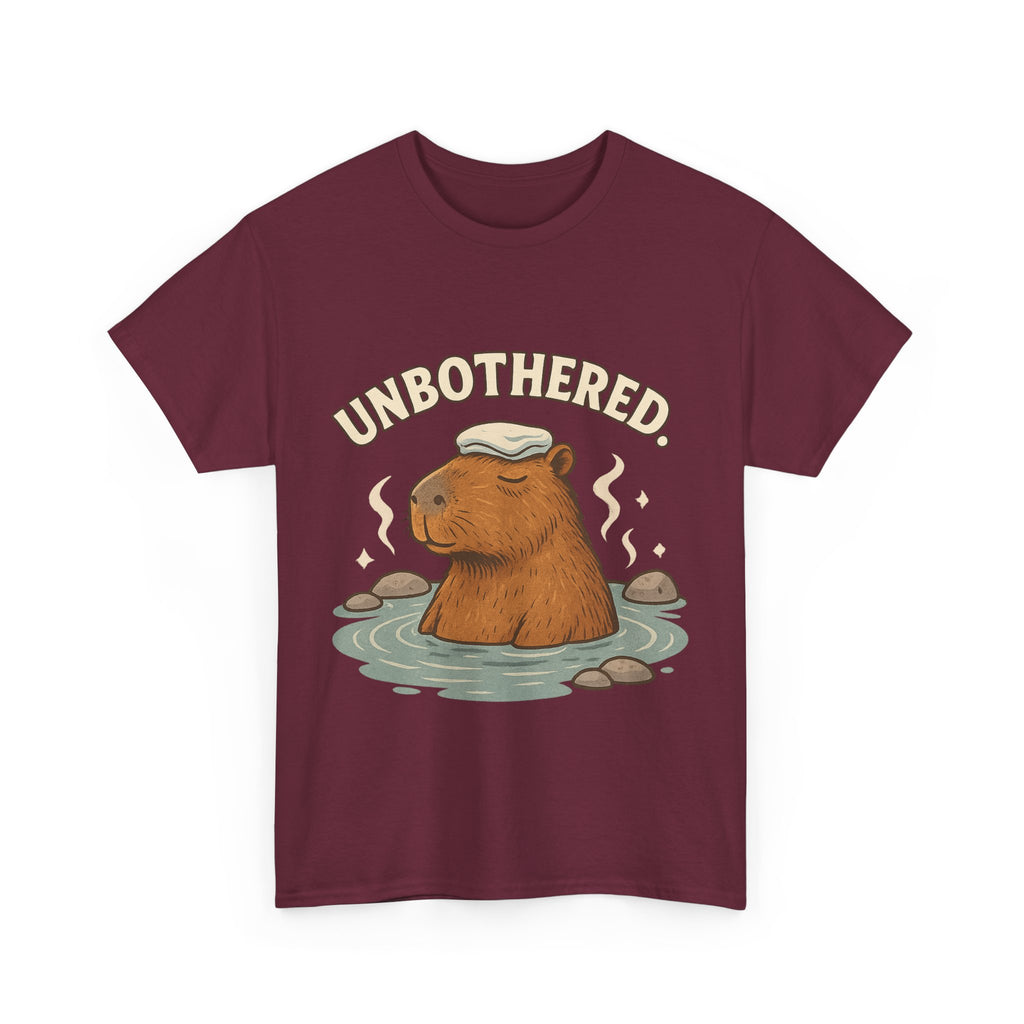 Unbothered Capybara Shirt – Funny Unisex Cotton Tee for Chill Vibes