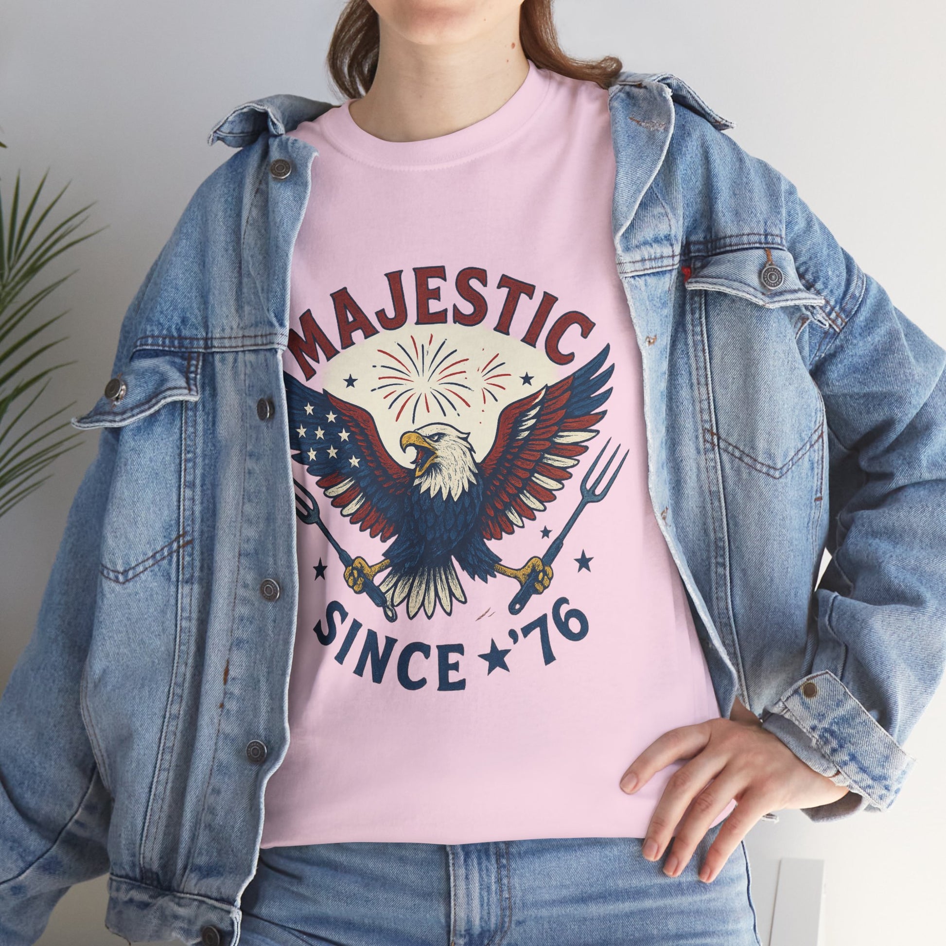 Majestic Eagle Since '76 T-Shirt – Vintage American Flag Tee for Men & Women, Patriotic USA Graphic Shirt
