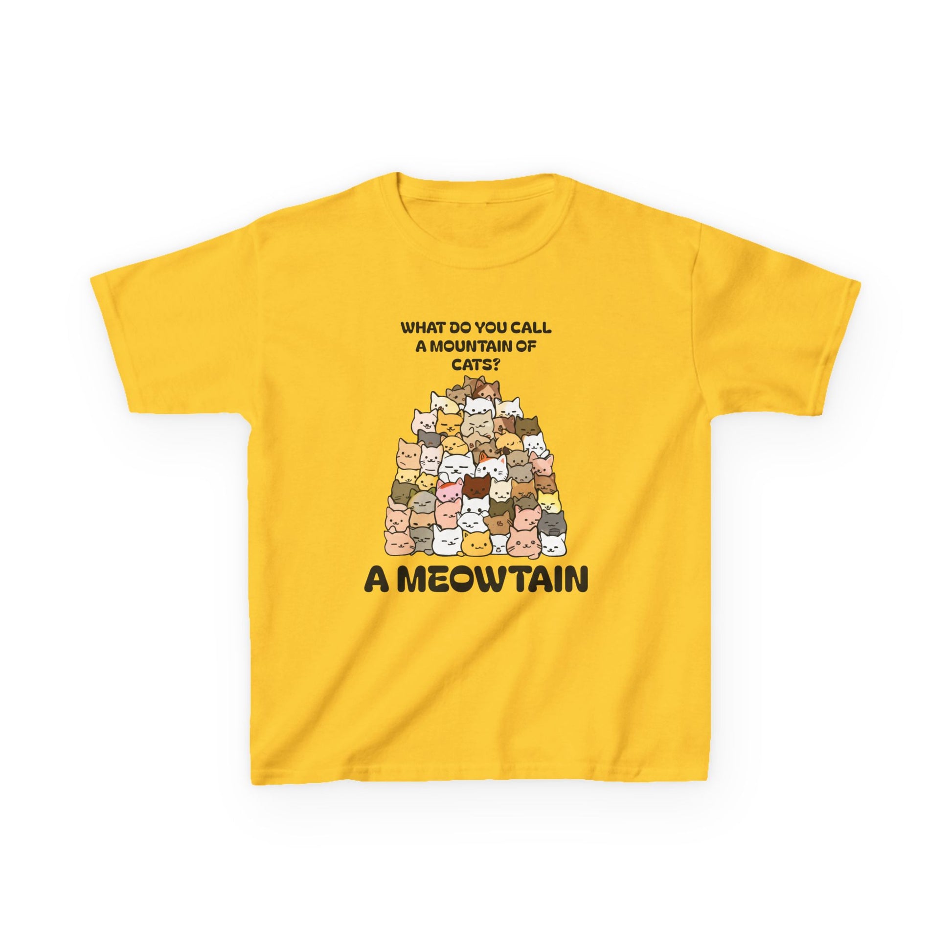 A Meowtain! Funny Cat Pile T-Shirt for Kids – Cute Unisex Graphic Tee