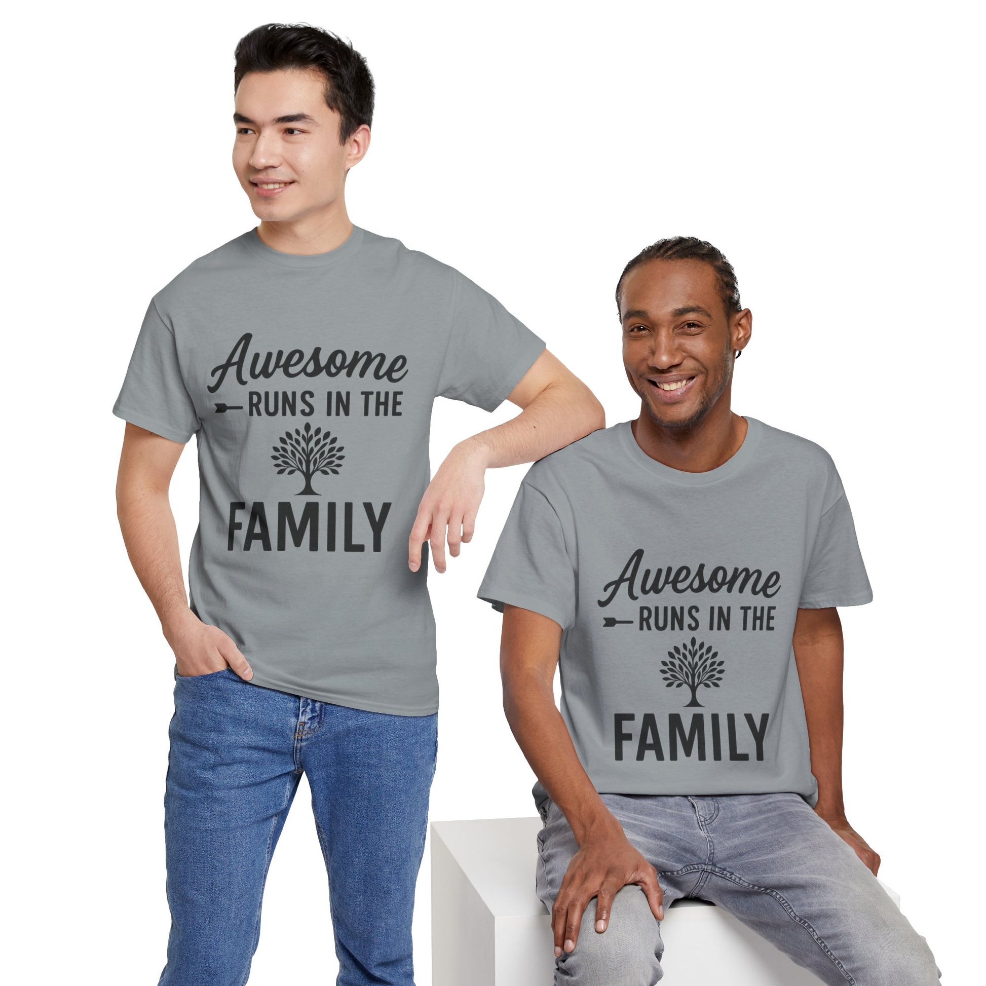 Awesome Runs In The Family – Unisex Cotton Family T-Shirt