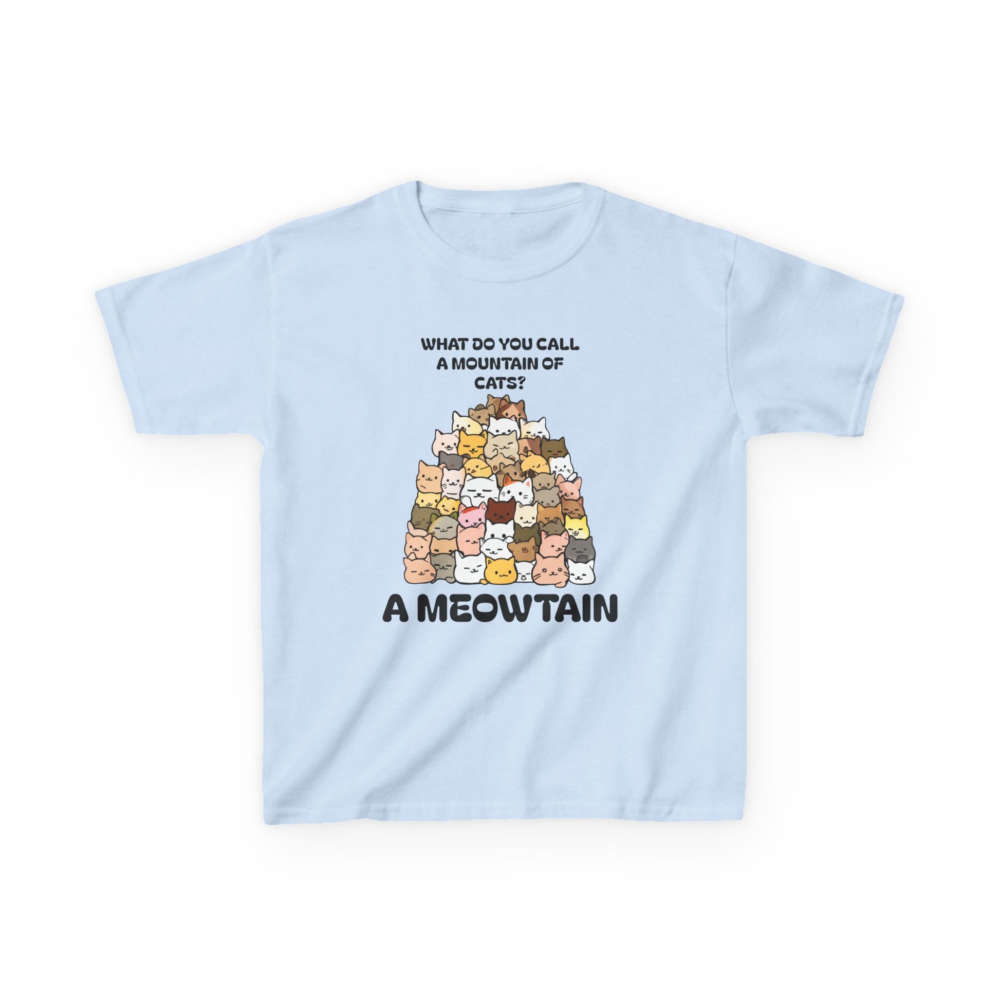 A Meowtain! Funny Cat Pile T-Shirt for Kids – Cute Unisex Graphic Tee