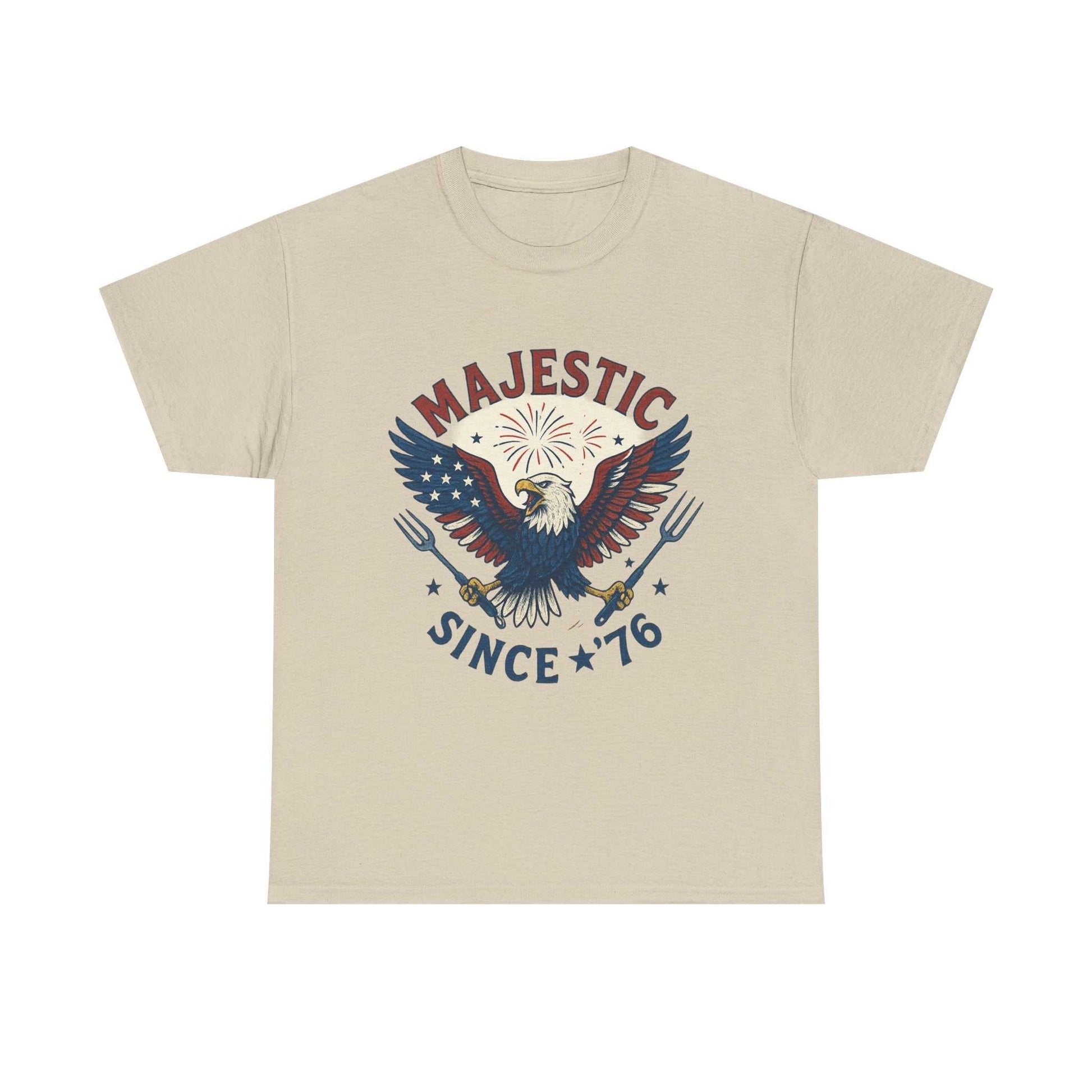 Majestic Eagle Since '76 T-Shirt – Vintage American Flag Tee for Men & Women, Patriotic USA Graphic Shirt