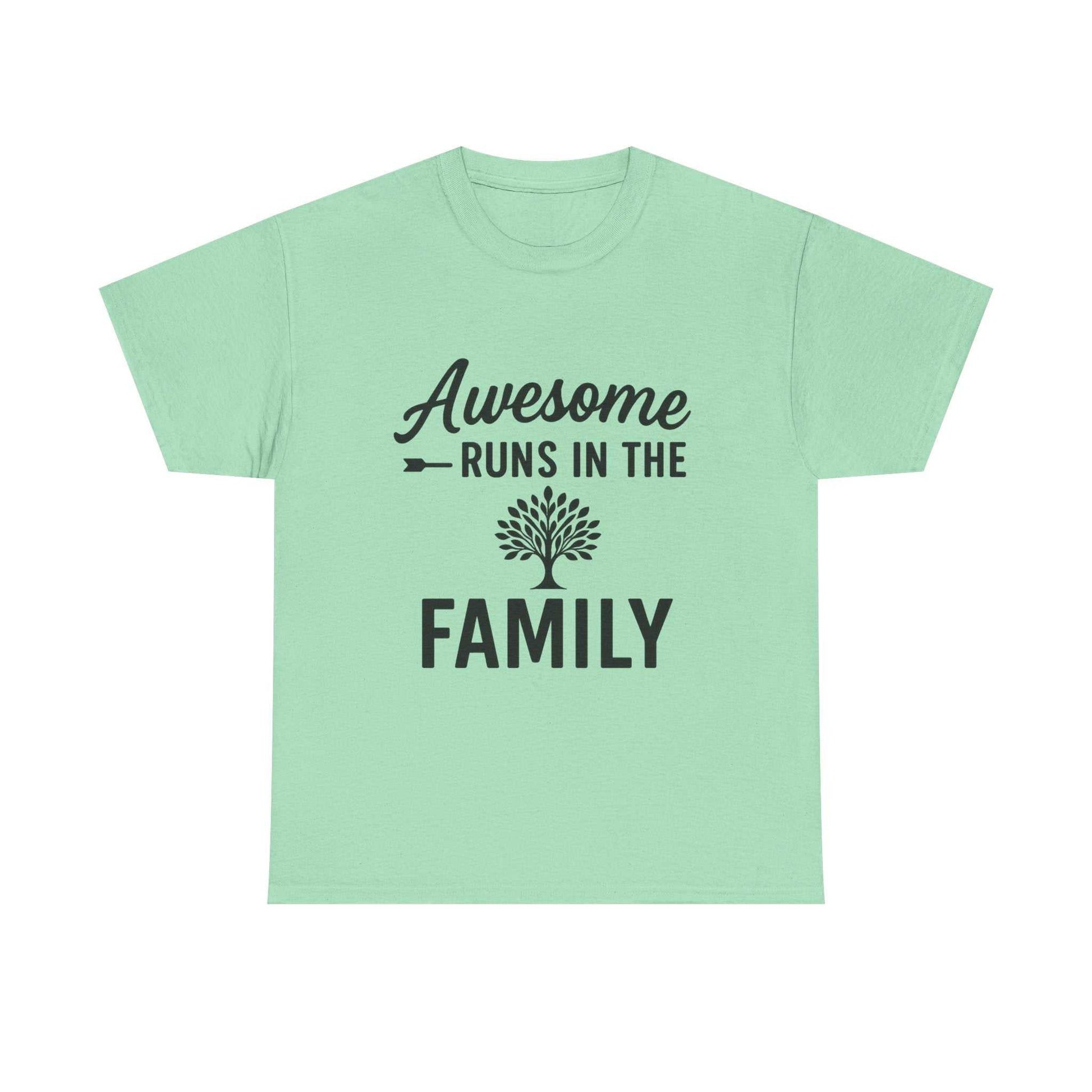 Awesome Runs In The Family – Unisex Cotton Family T-Shirt