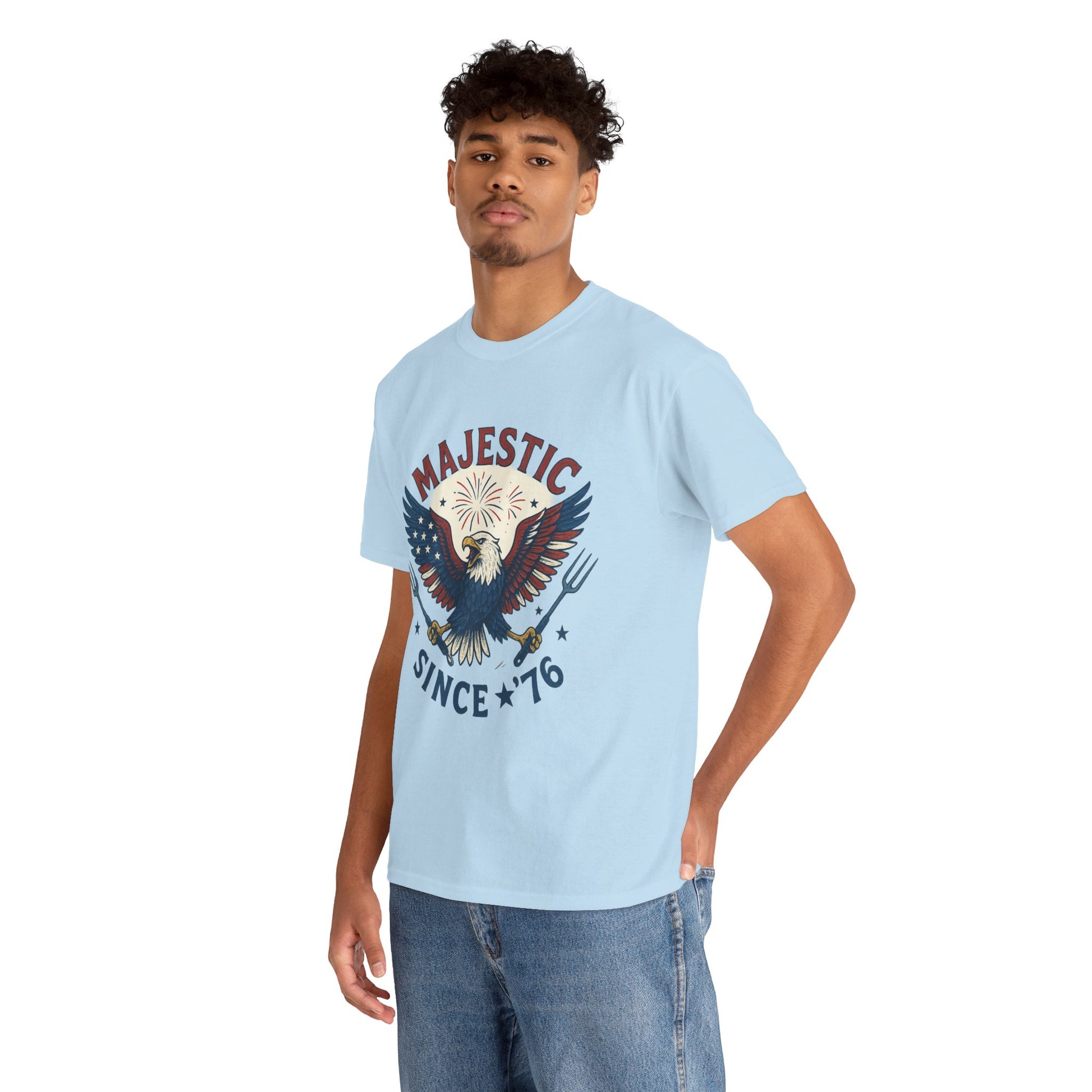 Majestic Eagle Since '76 T-Shirt – Vintage American Flag Tee for Men & Women, Patriotic USA Graphic Shirt