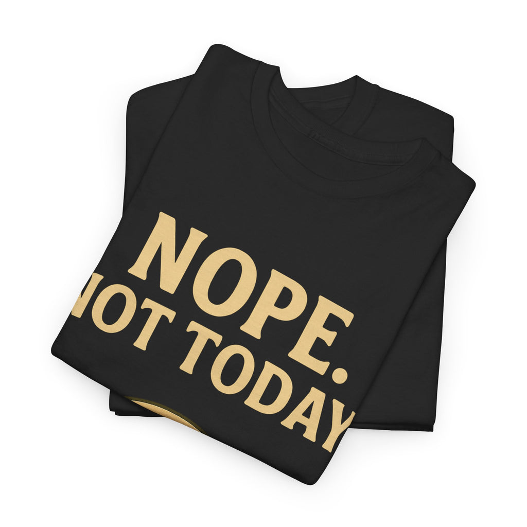 Lazy Cat "Nope. Not Today." Funny Graphic T-Shirt