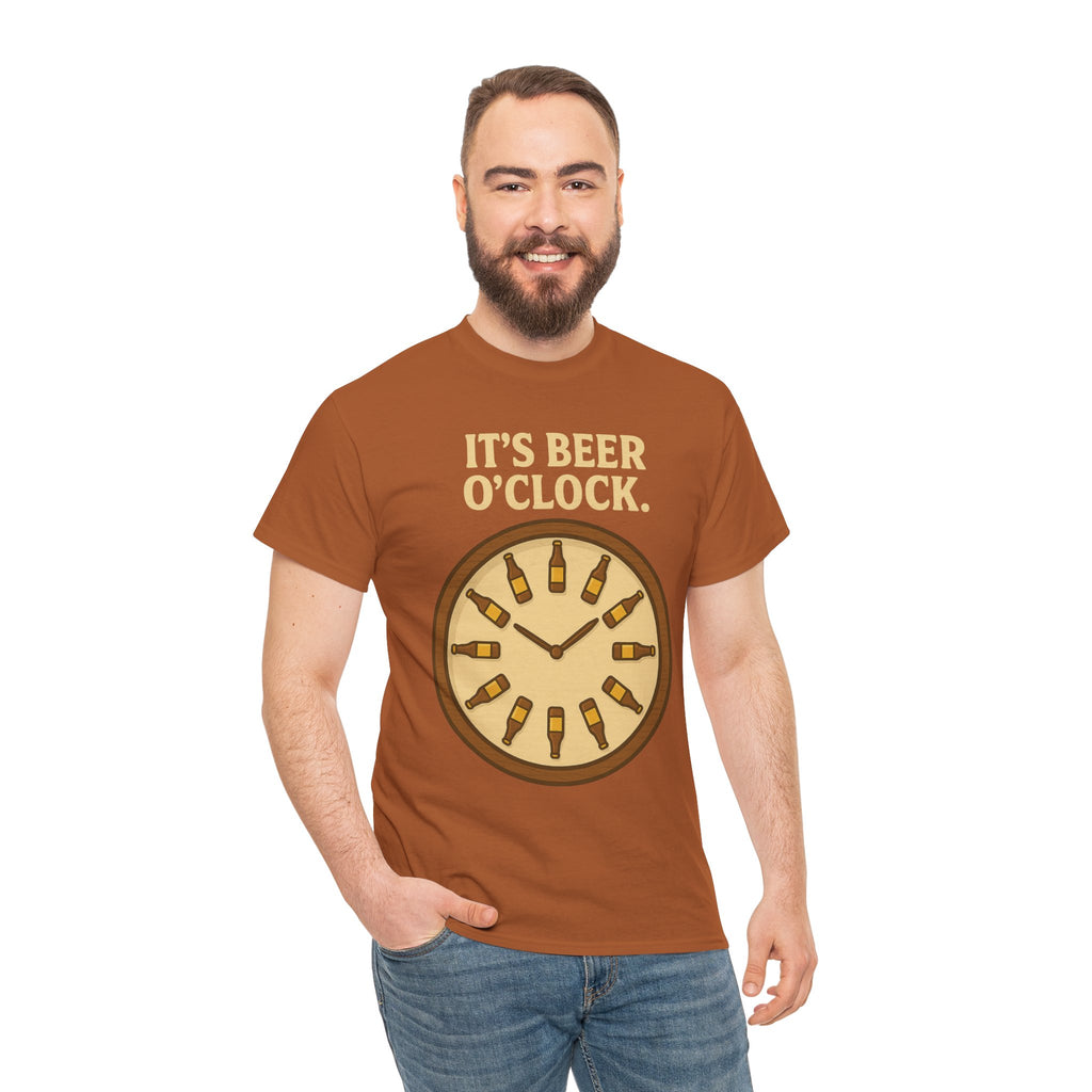It’s Beer O’Clock Tee – Funny Unisex Cotton Beer Lover Shirt