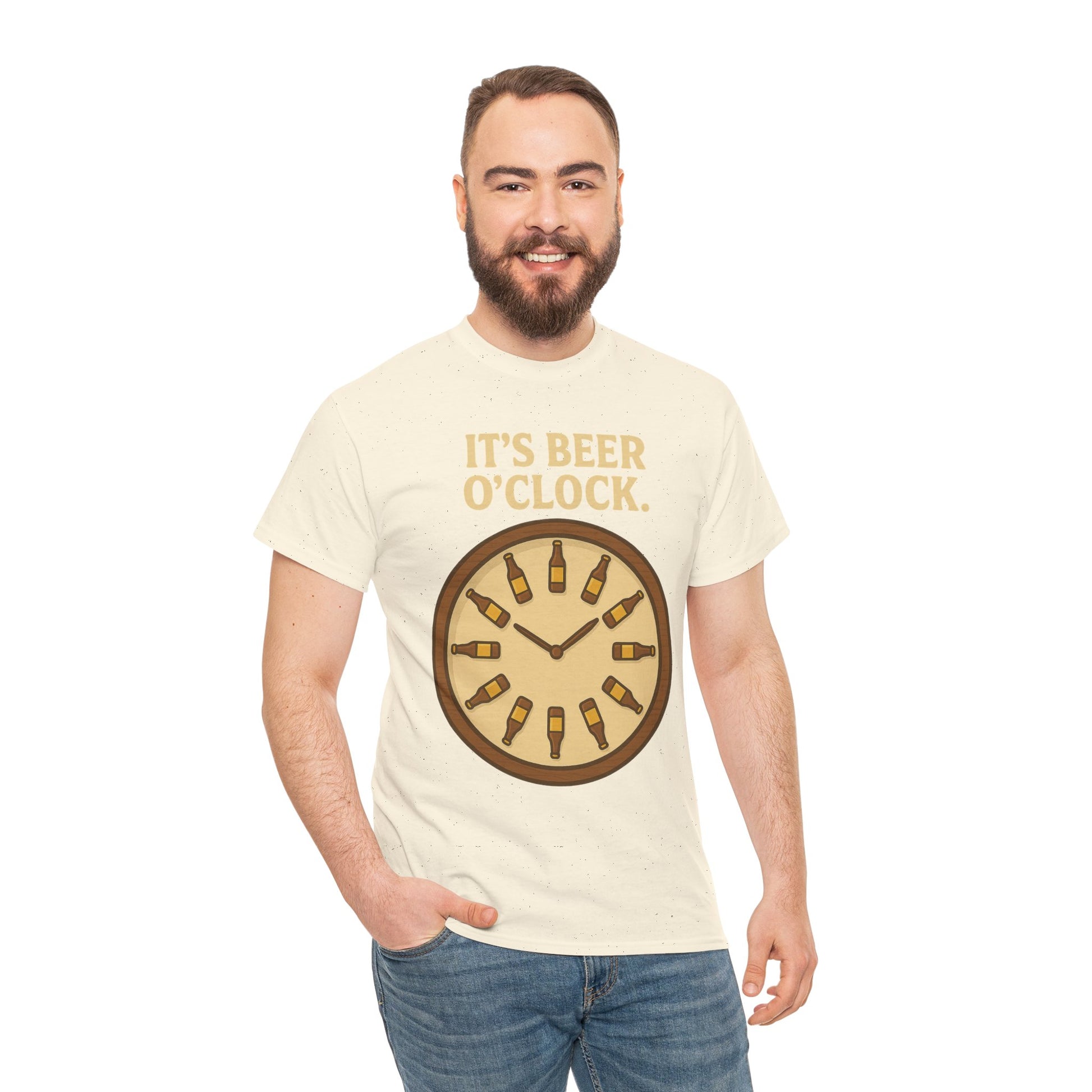 It’s Beer O’Clock Tee – Funny Unisex Cotton Beer Lover Shirt