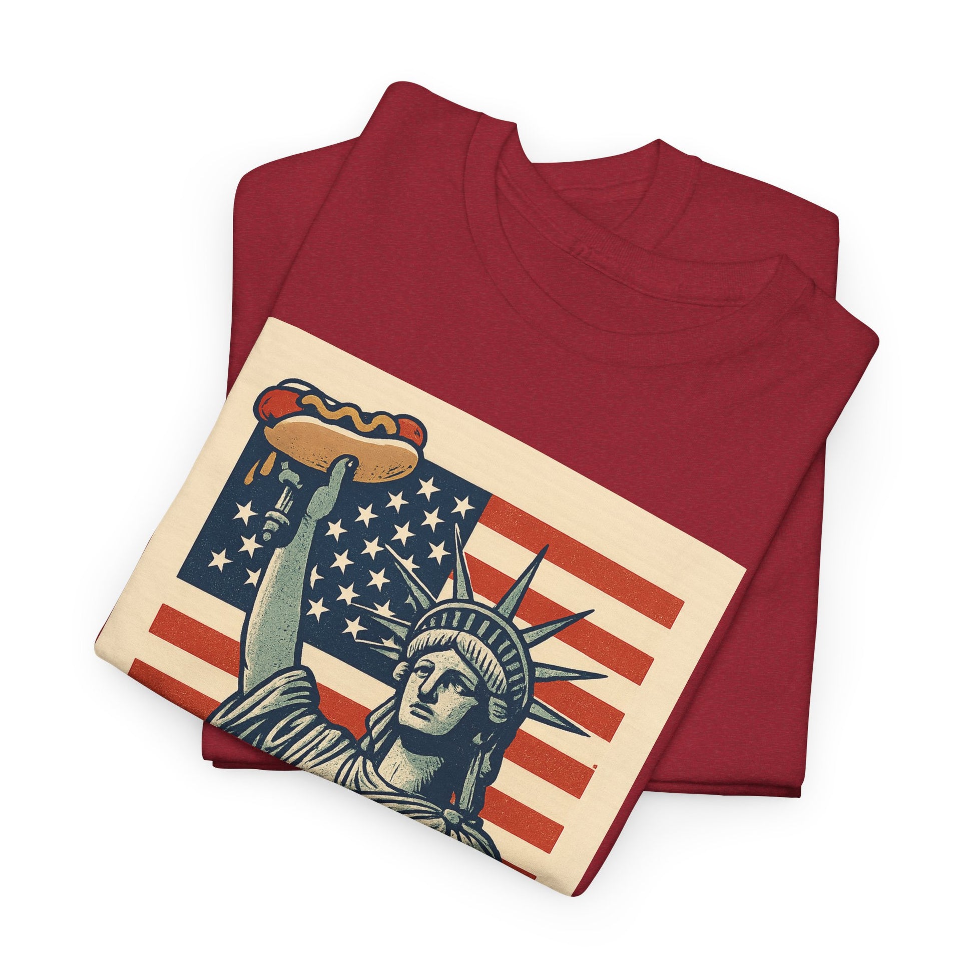 Freedom Tastes Better With Mustard T-Shirt – Funny 4th of July Hot Dog Tee, Patriotic Graphic Shirt for Men & Women