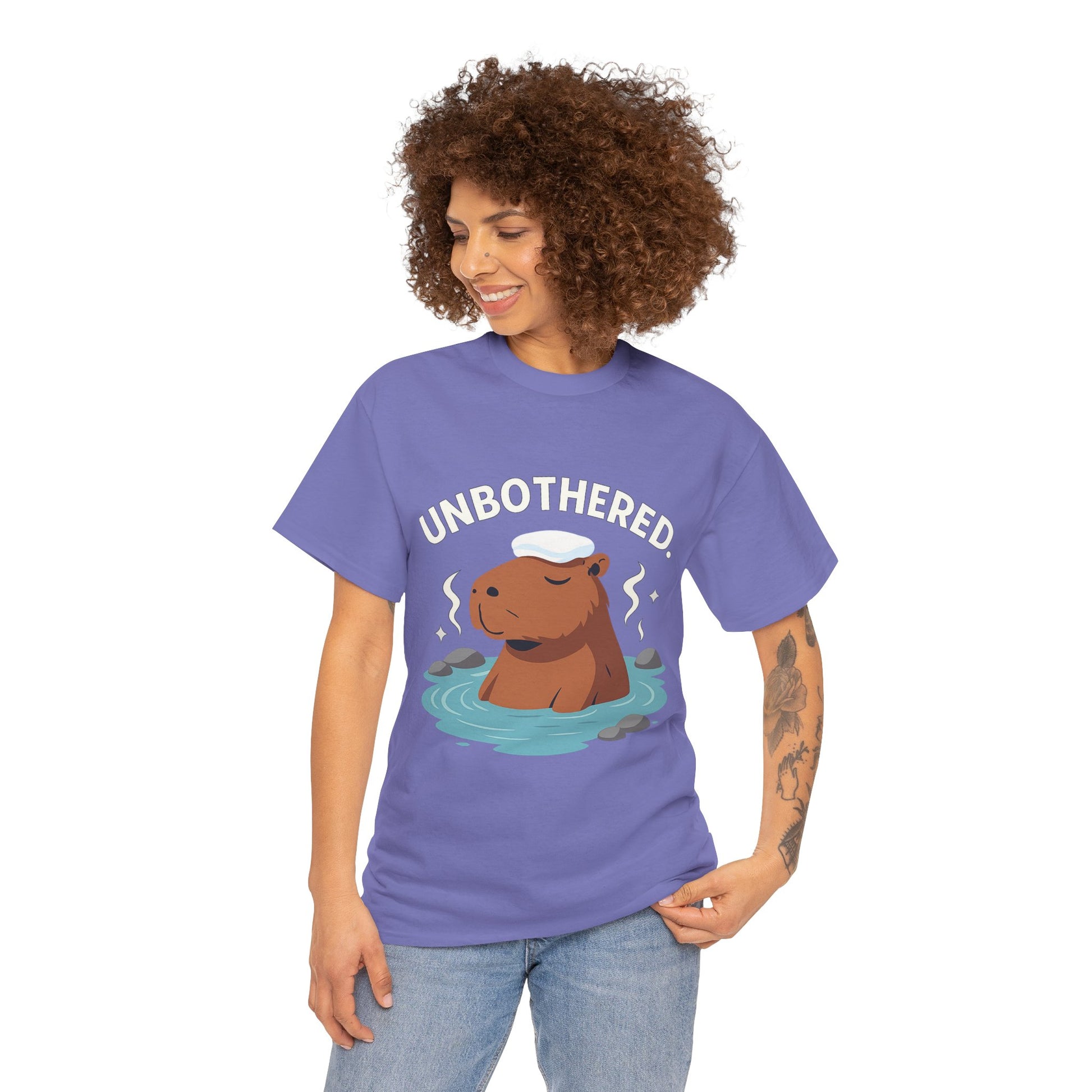 Chill Capybara Shirt – Unisex Heavy Cotton Tee with Relaxed Vibes