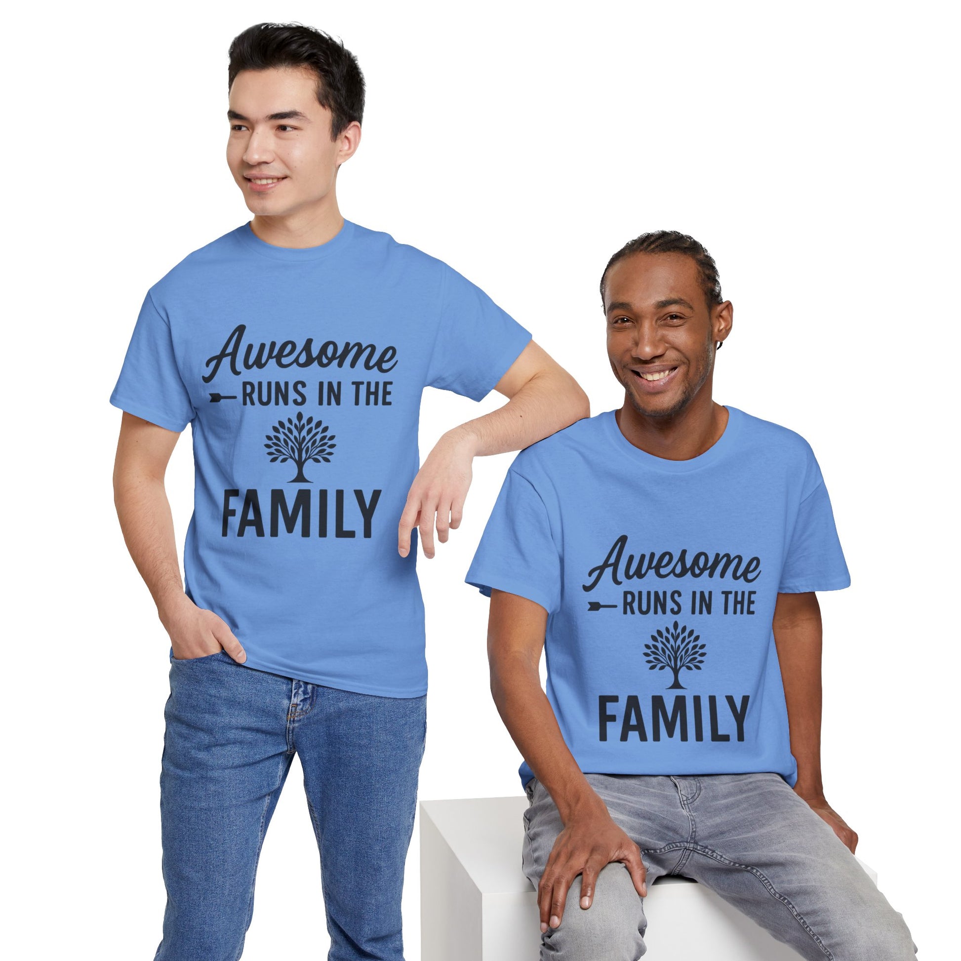 Awesome Runs In The Family – Unisex Cotton Family T-Shirt