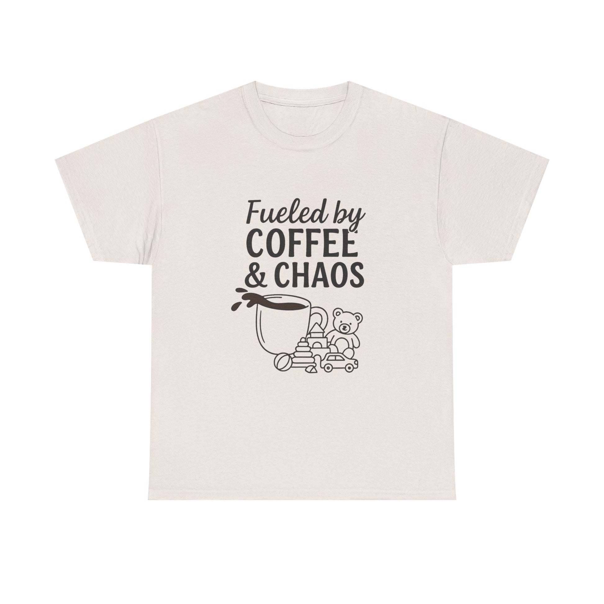 Fueled by Coffee & Chaos Shirt – Funny Unisex Tee for Moms & Dads