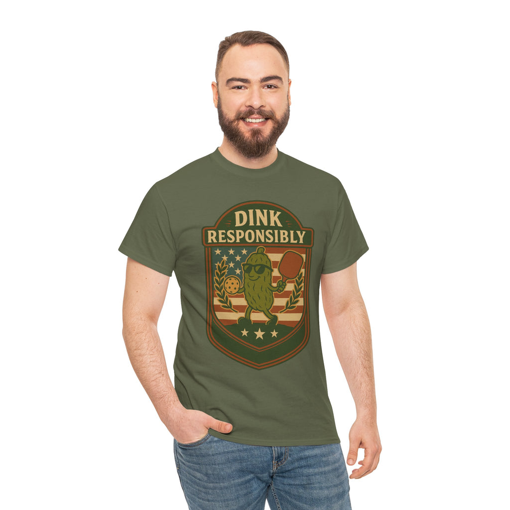 Dink Responsibly Pickleball T-Shirt – Funny Sports Tee