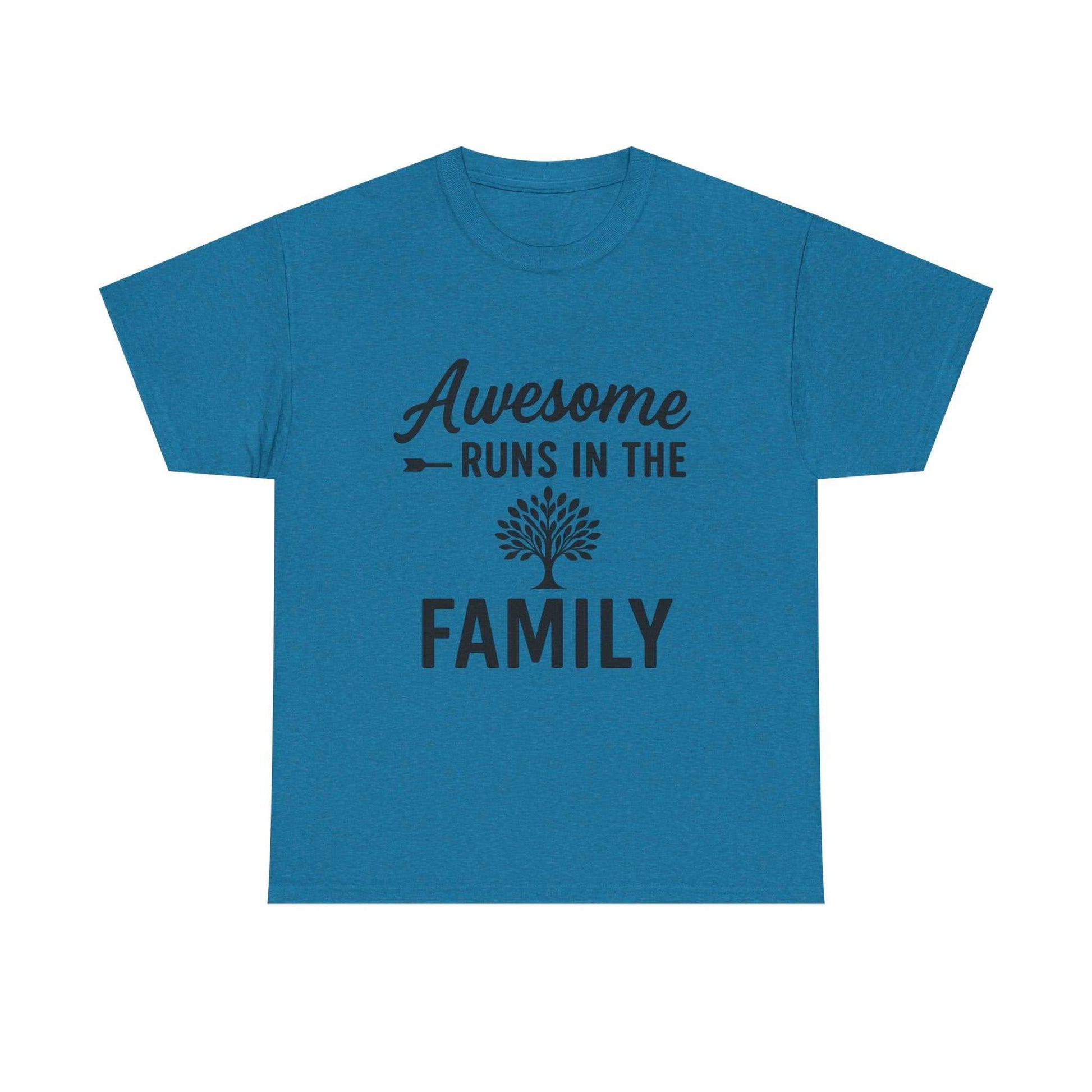 Awesome Runs In The Family – Unisex Cotton Family T-Shirt
