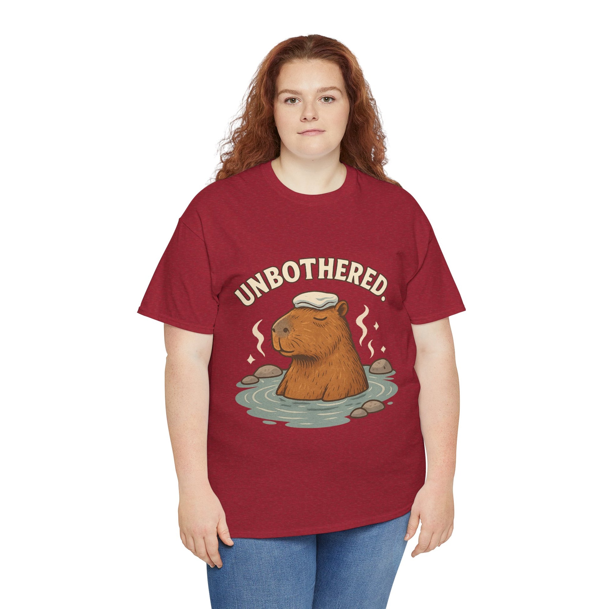 Unbothered Capybara Shirt – Funny Unisex Cotton Tee for Chill Vibes