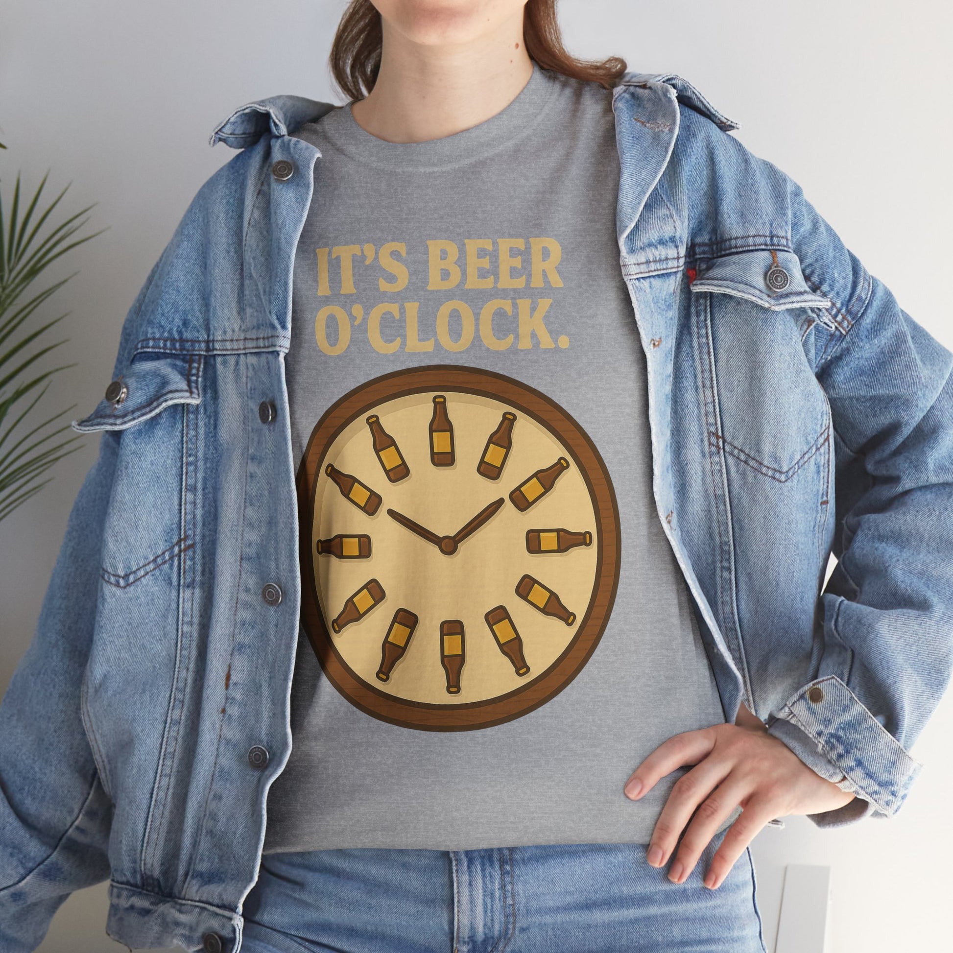 It’s Beer O’Clock Tee – Funny Unisex Cotton Beer Lover Shirt