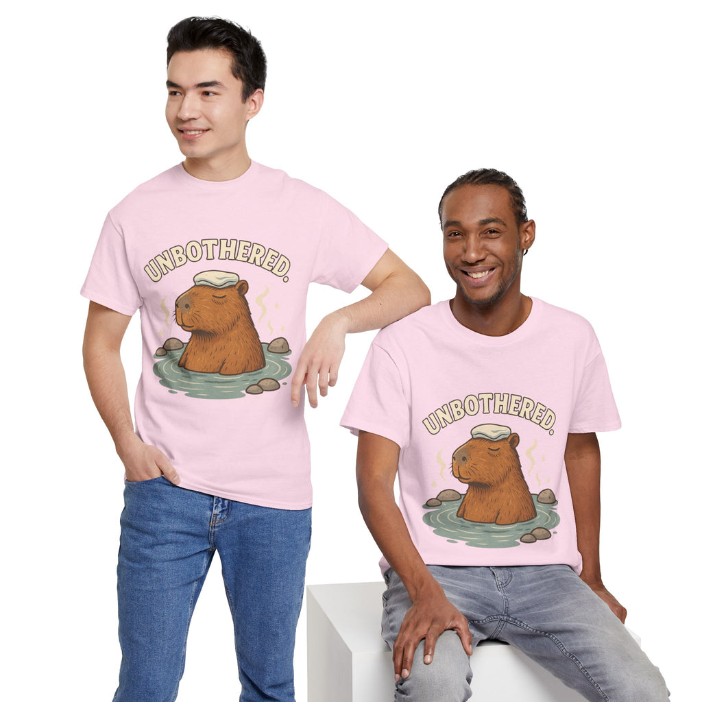 Unbothered Capybara Shirt – Funny Unisex Cotton Tee for Chill Vibes