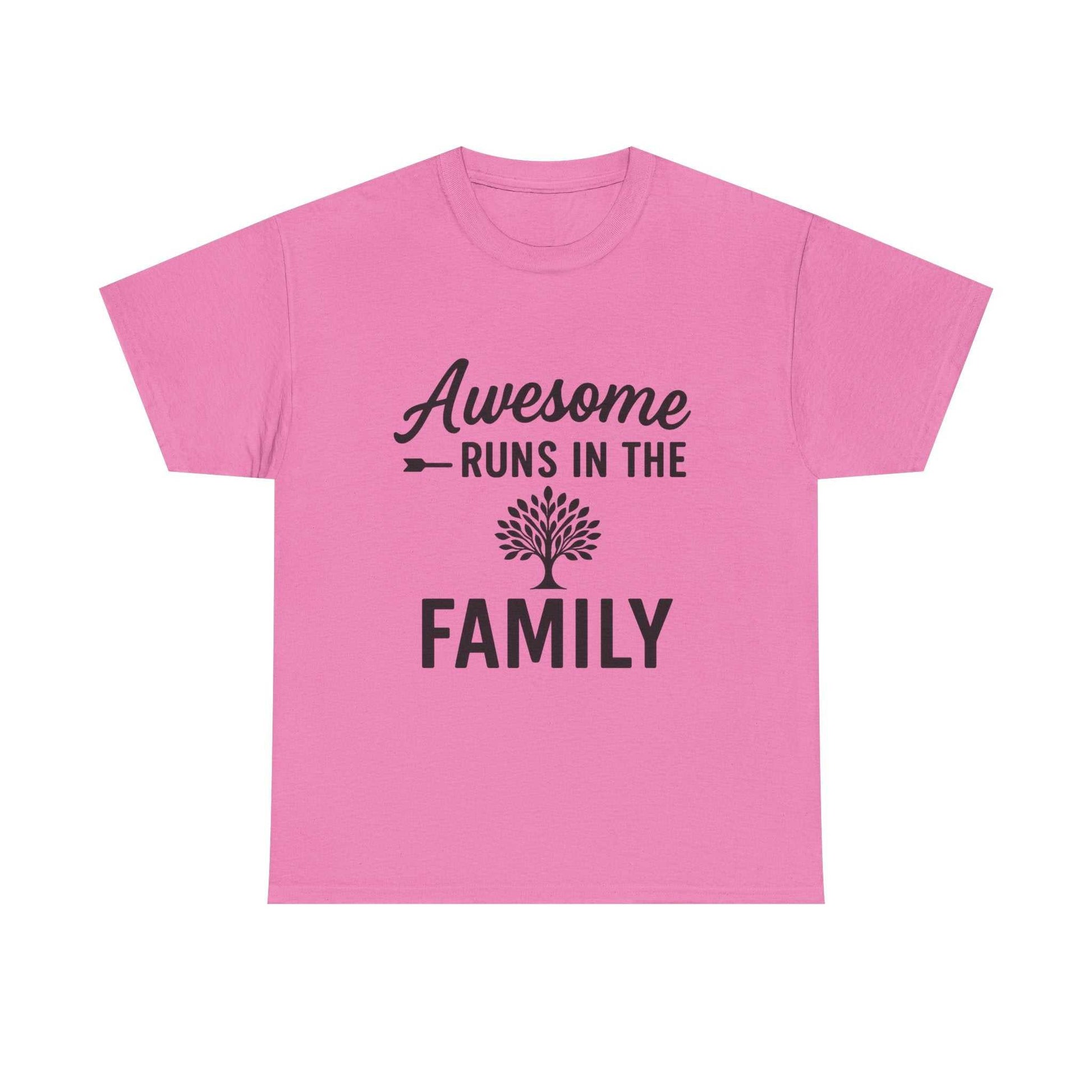Awesome Runs In The Family – Unisex Cotton Family T-Shirt