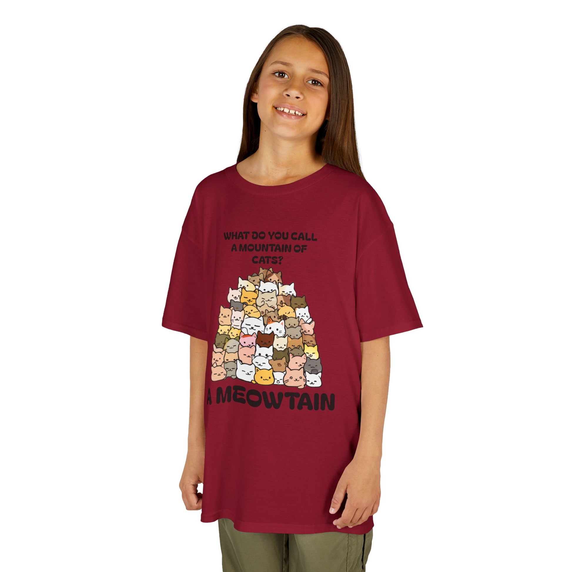 A Meowtain! Funny Cat Pile T-Shirt for Kids – Cute Unisex Graphic Tee