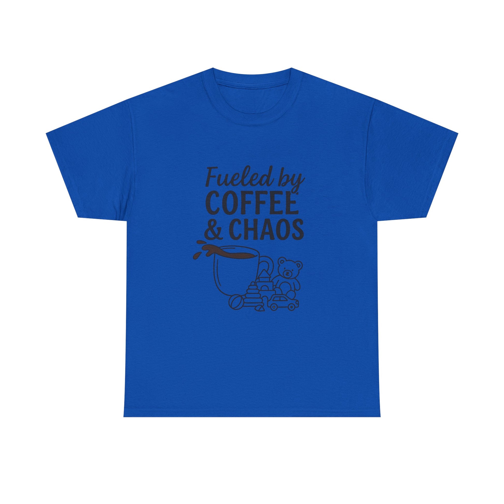 Fueled by Coffee & Chaos Shirt – Funny Unisex Tee for Moms & Dads