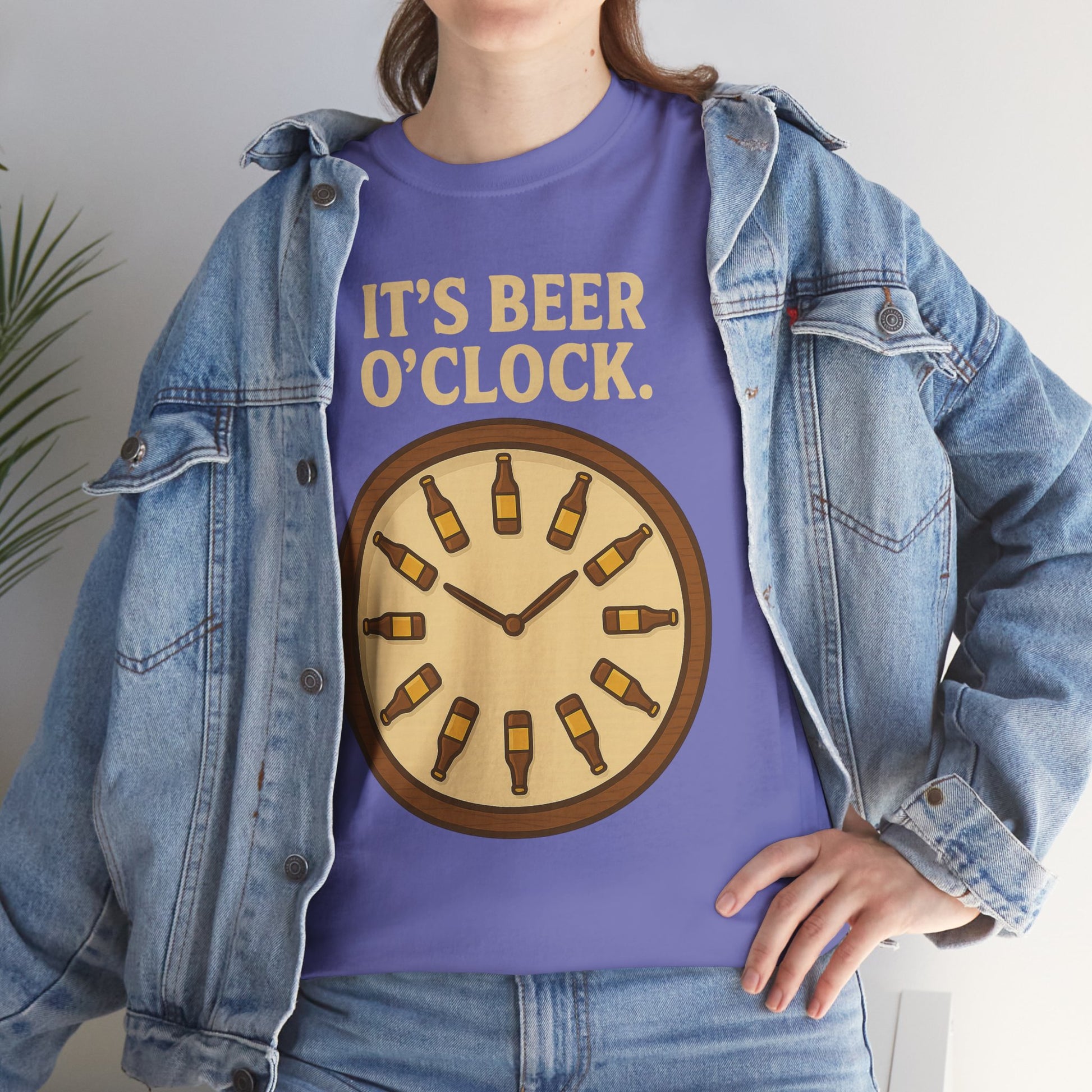 It’s Beer O’Clock Tee – Funny Unisex Cotton Beer Lover Shirt