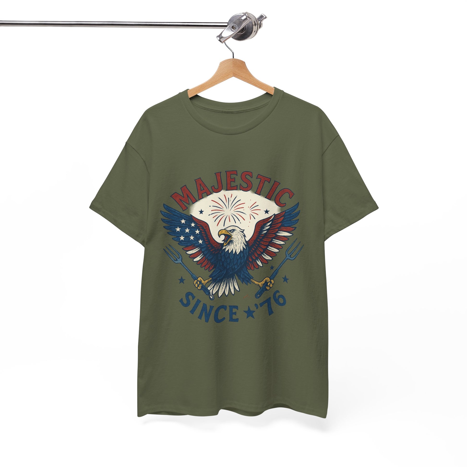 Majestic Eagle Since '76 T-Shirt – Vintage American Flag Tee for Men & Women, Patriotic USA Graphic Shirt