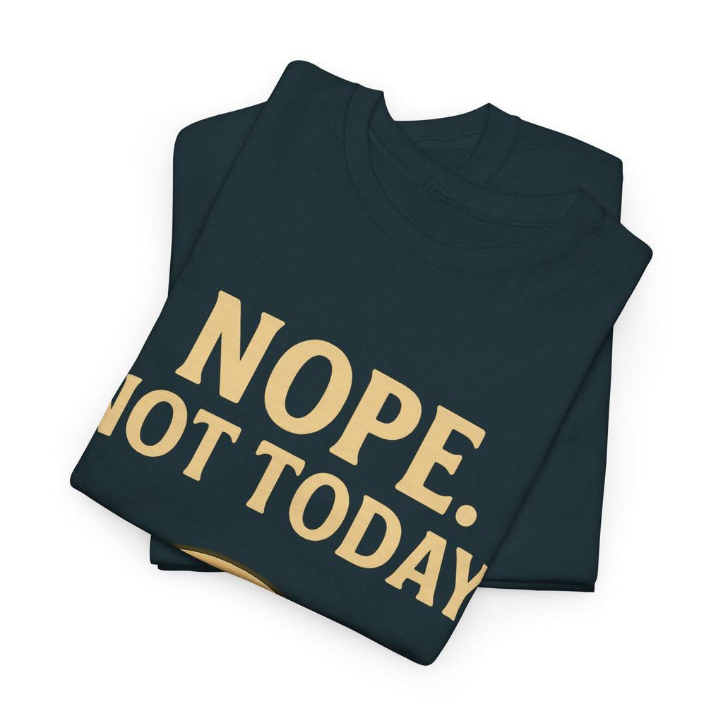 Lazy Cat "Nope. Not Today." Funny Graphic T-Shirt
