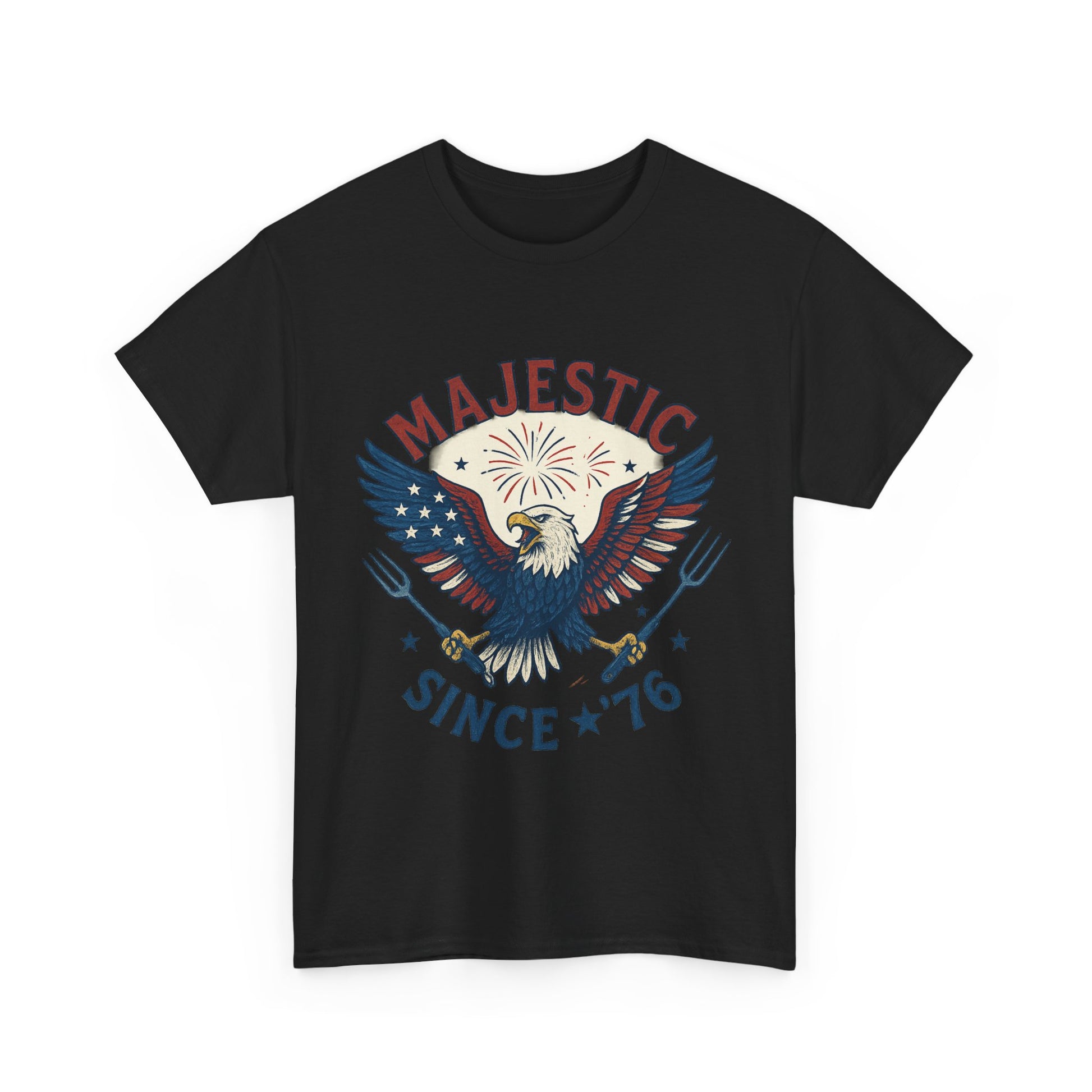 Majestic Eagle Since '76 T-Shirt – Vintage American Flag Tee for Men & Women, Patriotic USA Graphic Shirt