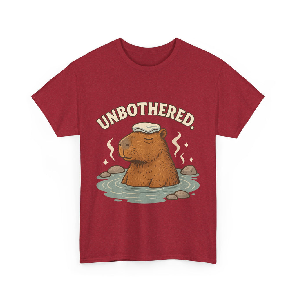 Unbothered Capybara Shirt – Funny Unisex Cotton Tee for Chill Vibes