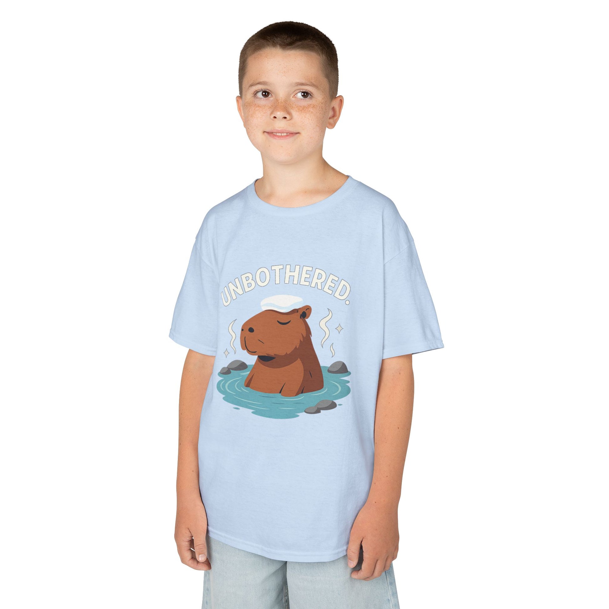 Chill Capybara Kids T-Shirt – Relaxed Vibe Unisex Heavy Cotton Tee