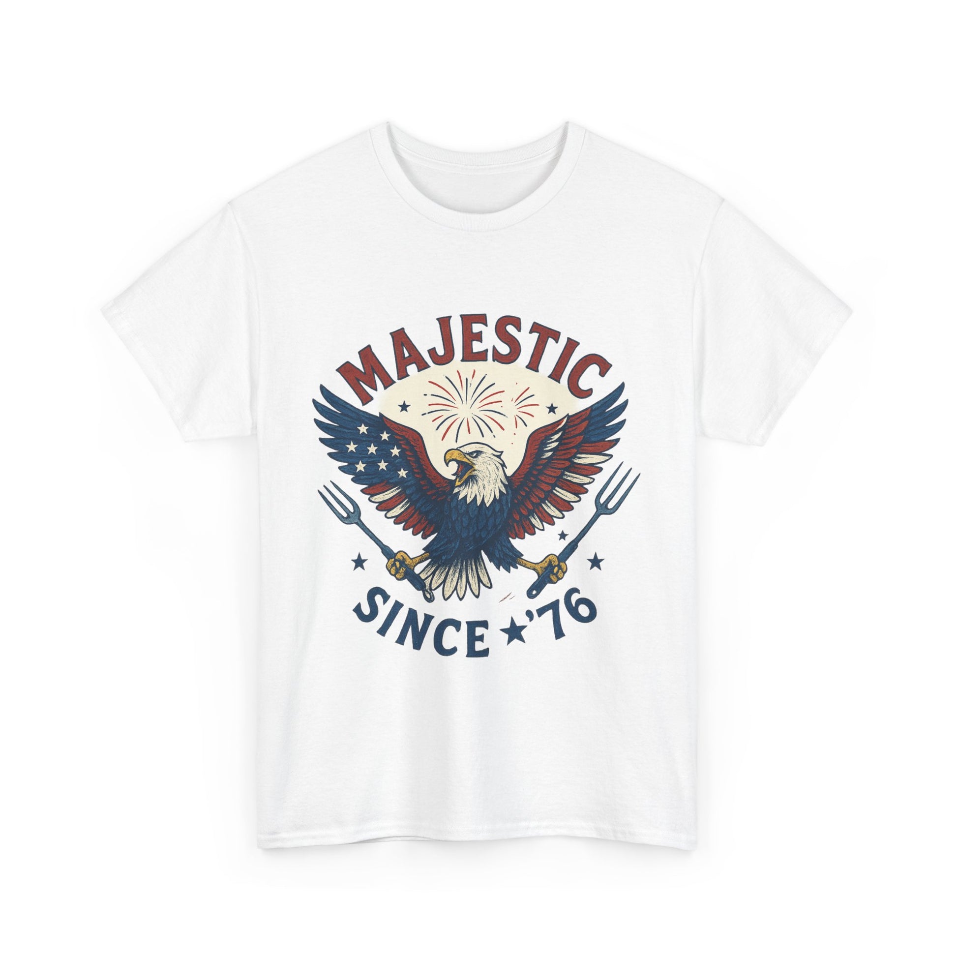Majestic Eagle Since '76 T-Shirt – Vintage American Flag Tee for Men & Women, Patriotic USA Graphic Shirt