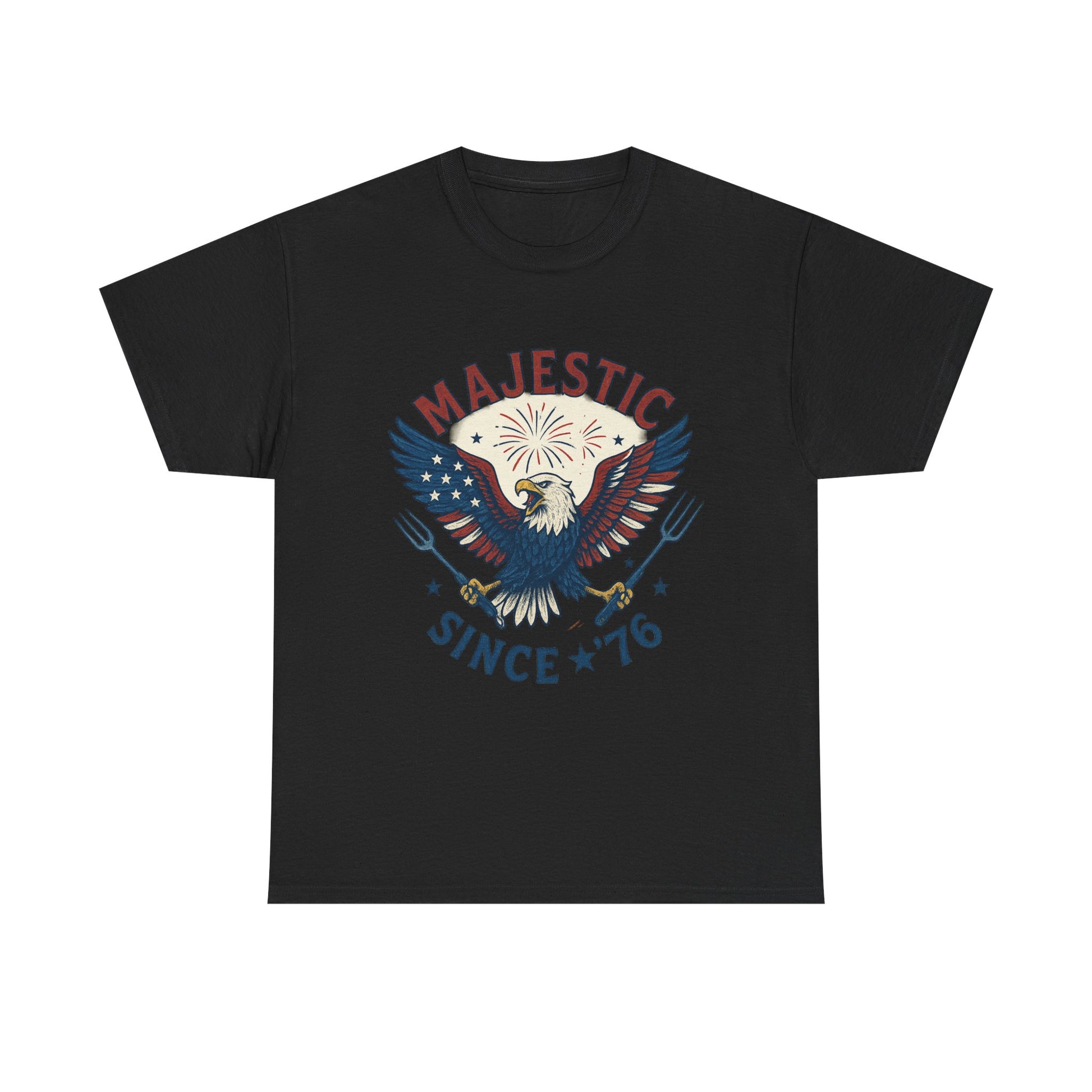 Majestic Eagle Since '76 T-Shirt – Vintage American Flag Tee for Men & Women, Patriotic USA Graphic Shirt