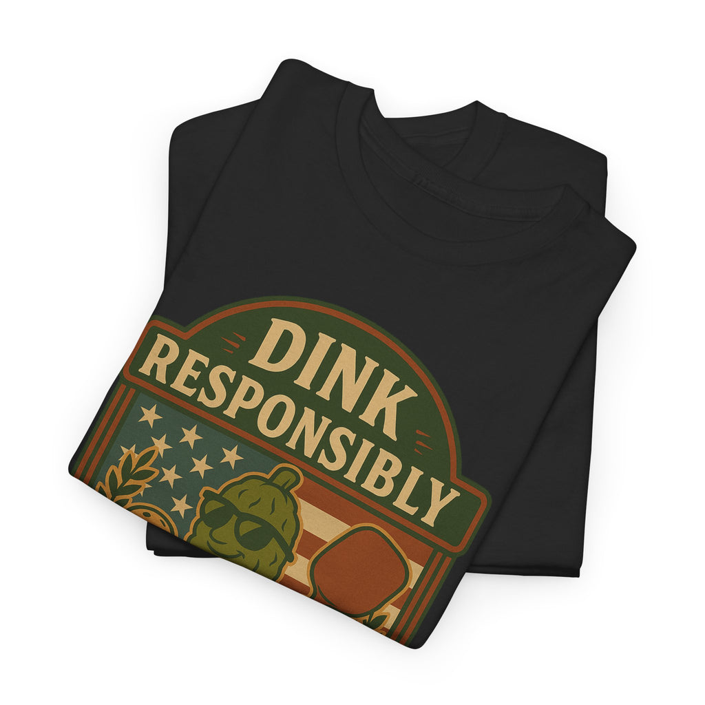 Dink Responsibly Pickleball T-Shirt – Funny Sports Tee