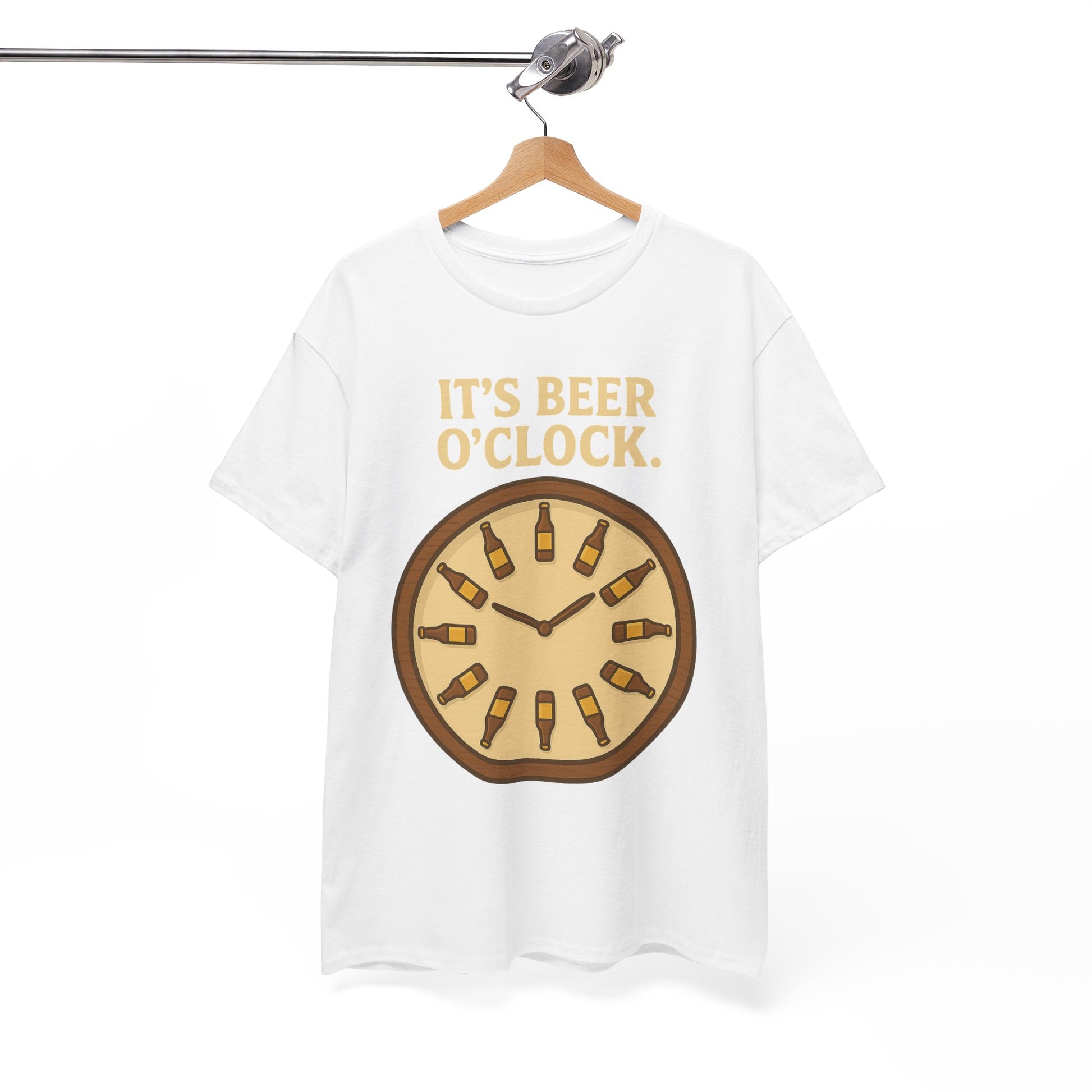 It’s Beer O’Clock Tee – Funny Unisex Cotton Beer Lover Shirt