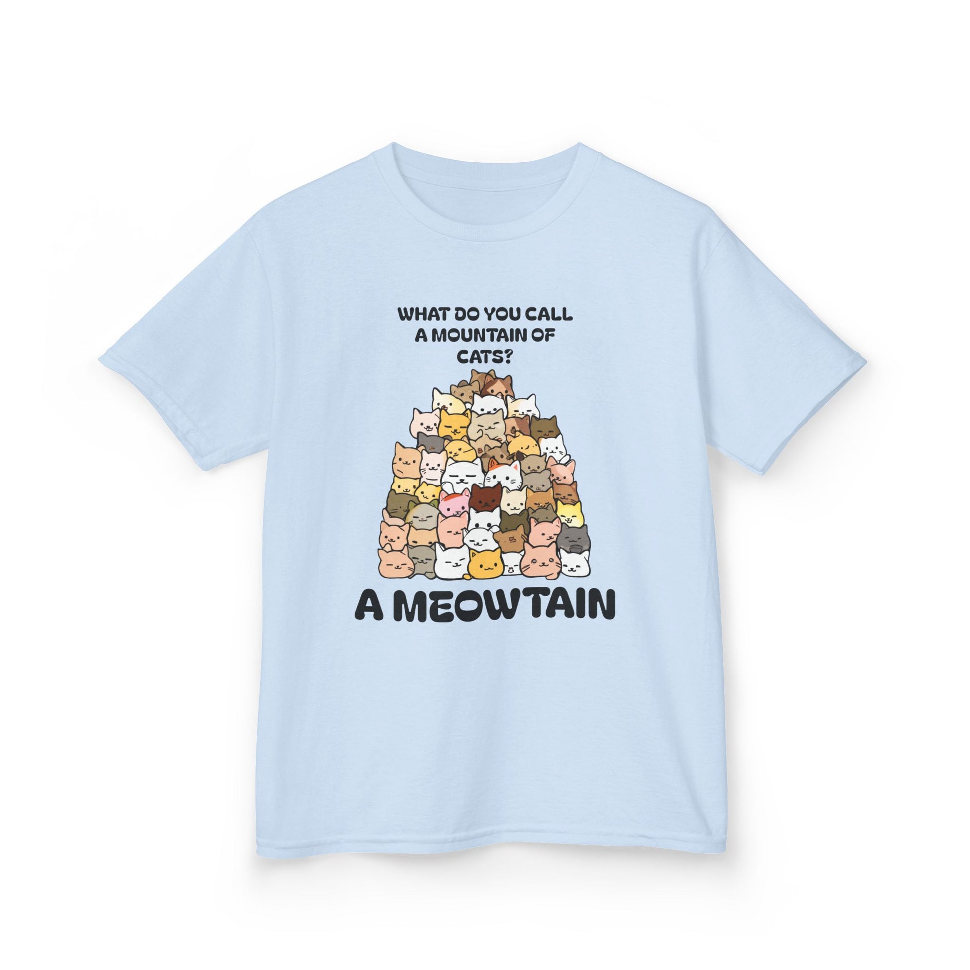 A Meowtain! Funny Cat Pile T-Shirt for Kids – Cute Unisex Graphic Tee