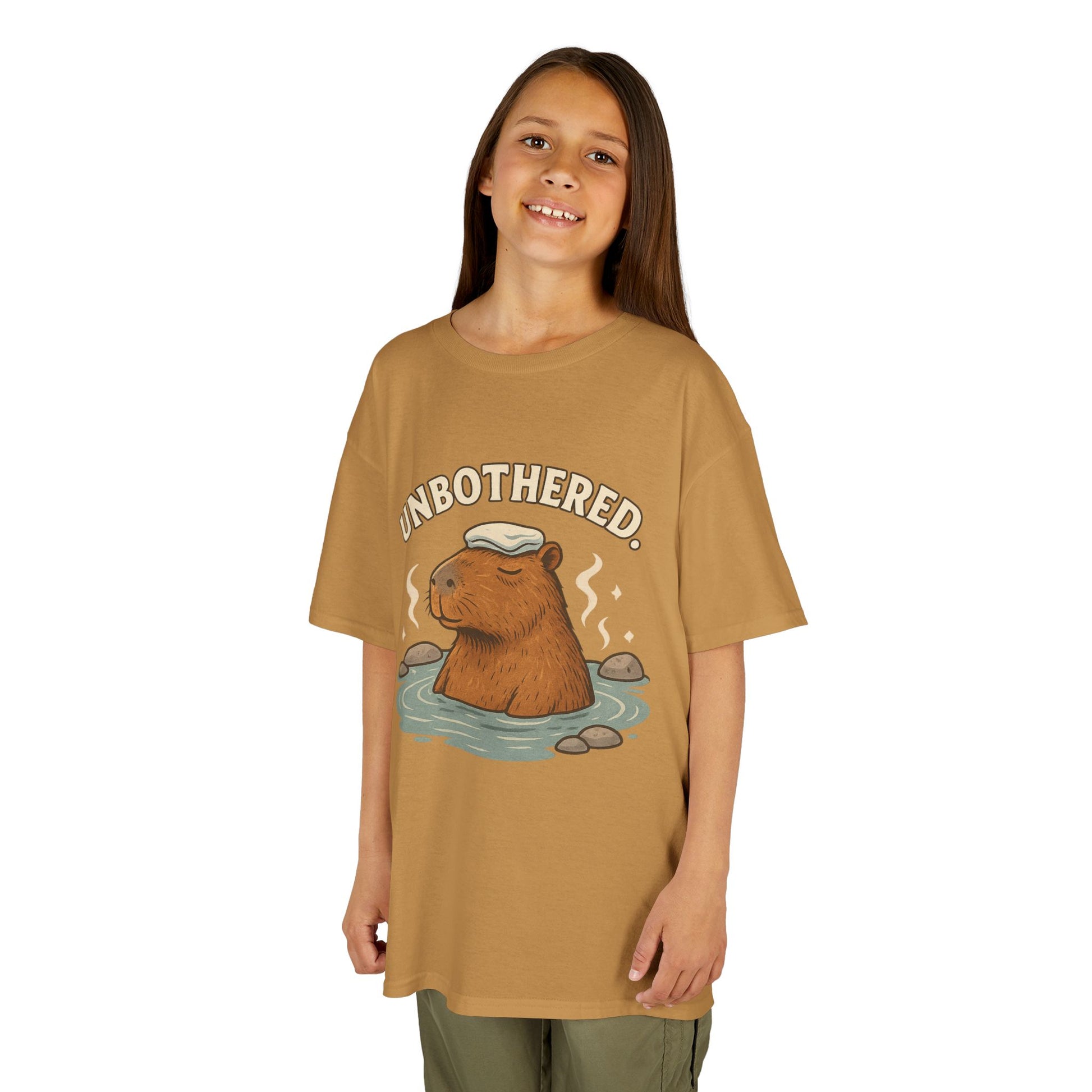 Unbothered Capybara T-Shirt for Kids – Funny Chill Animal Graphic Tee | Soft Cotton Unisex Fit