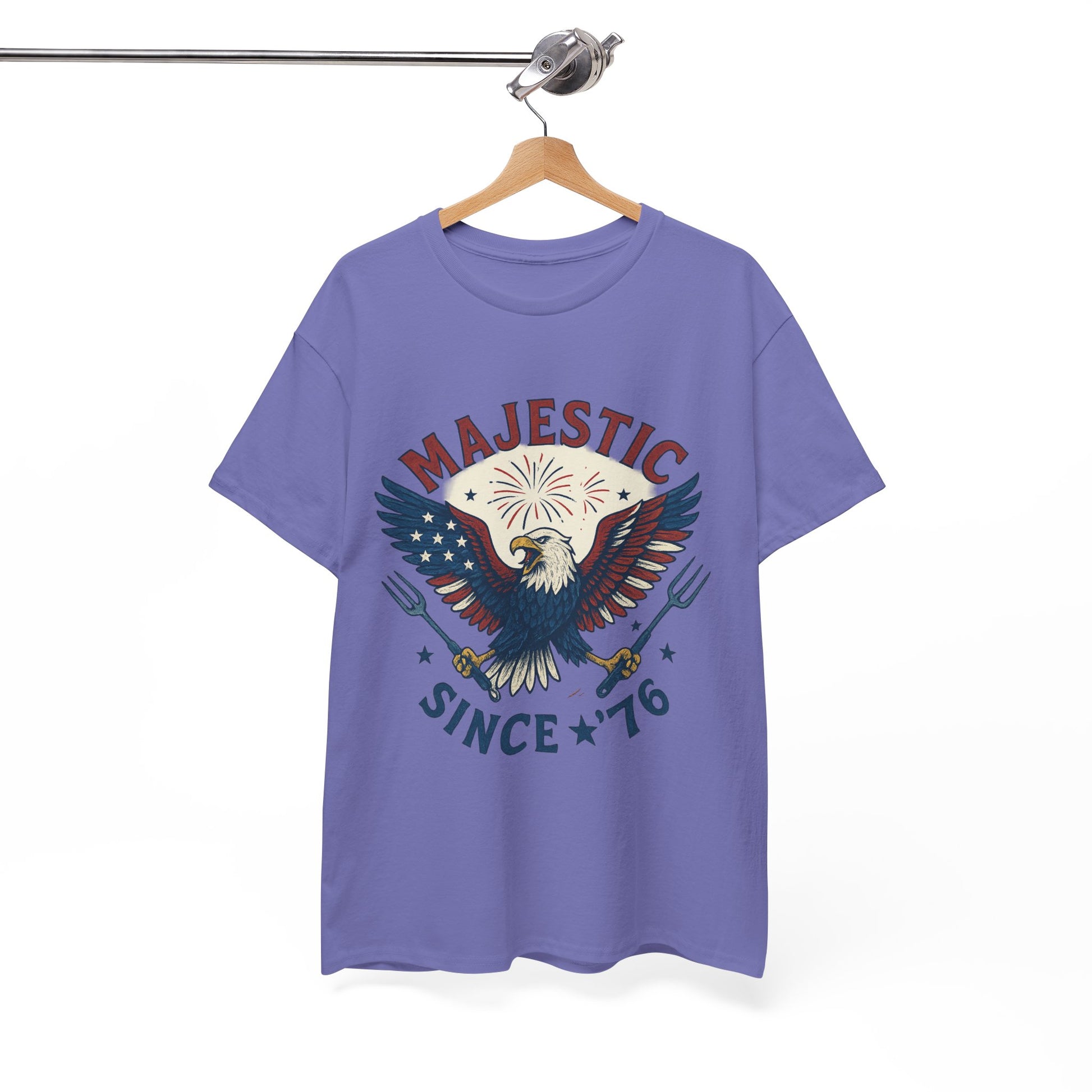 Majestic Eagle Since '76 T-Shirt – Vintage American Flag Tee for Men & Women, Patriotic USA Graphic Shirt