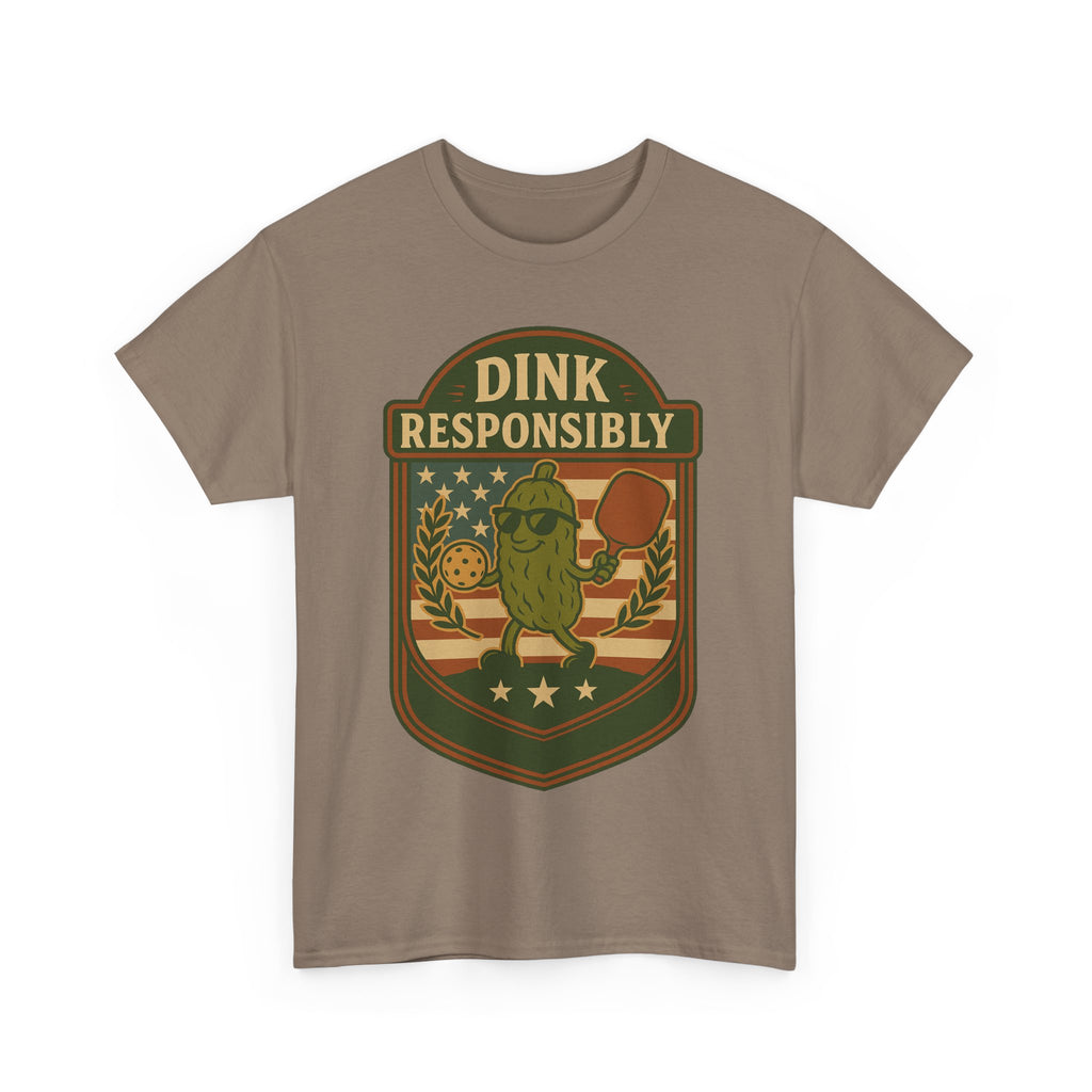 Dink Responsibly Pickleball T-Shirt – Funny Sports Tee