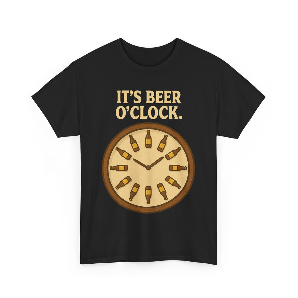 It’s Beer O’Clock Tee – Funny Unisex Cotton Beer Lover Shirt