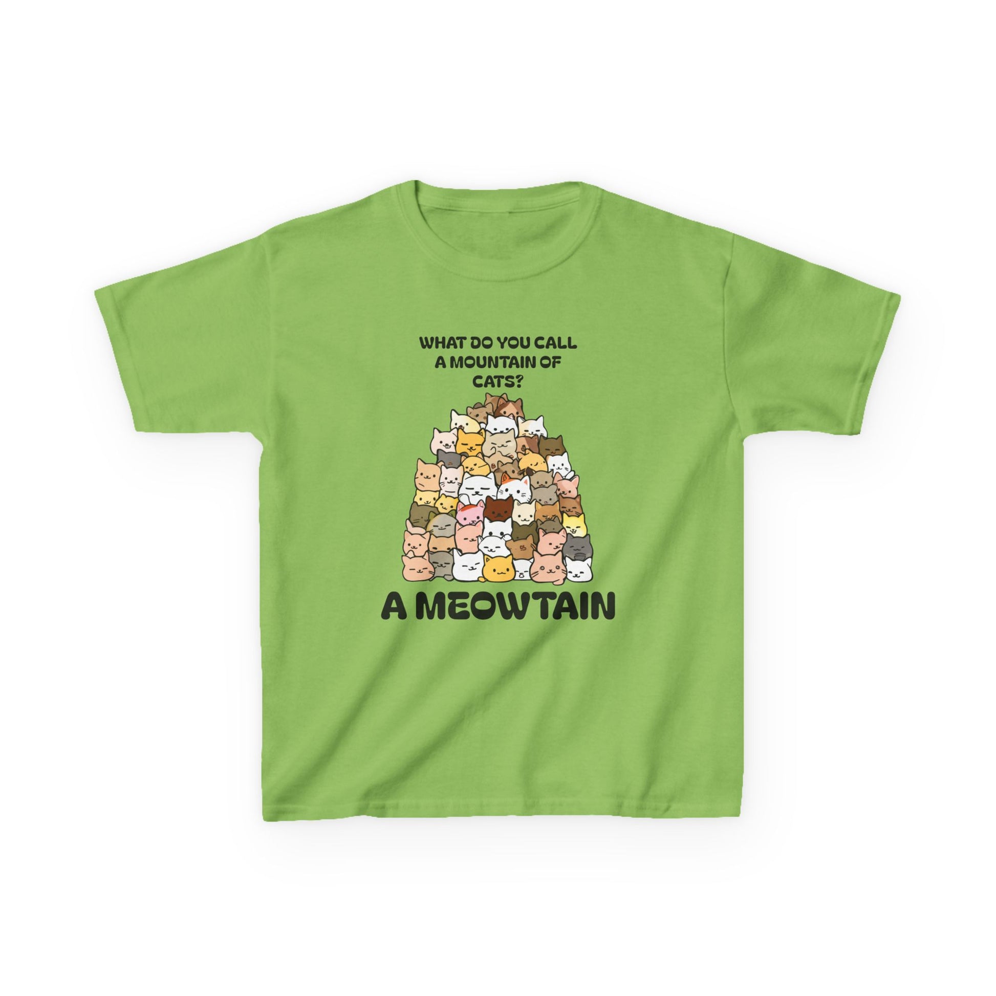 A Meowtain! Funny Cat Pile T-Shirt for Kids – Cute Unisex Graphic Tee
