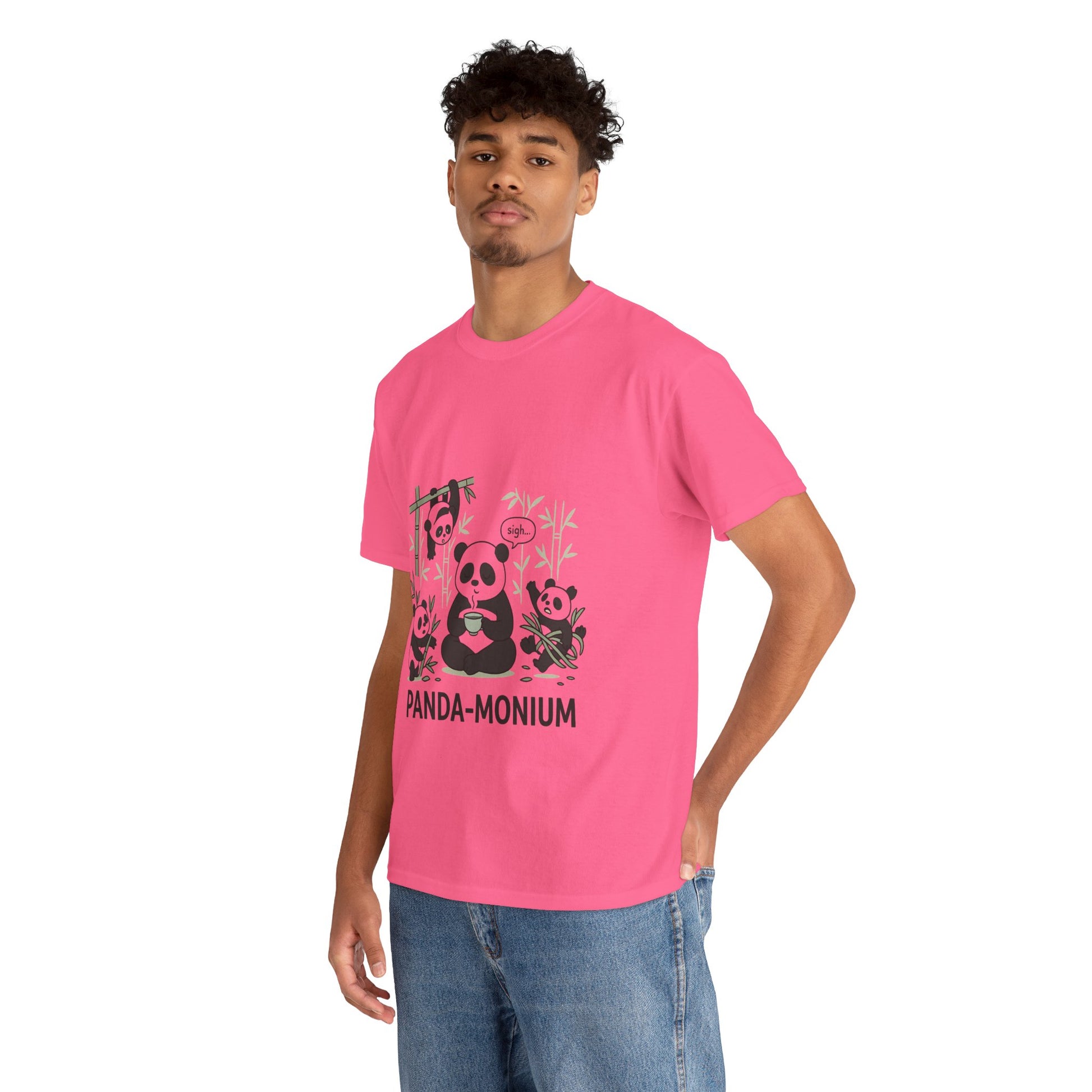 Unisex Panda-Monium T-Shirt – Fun Casual Wear for Animal Lovers