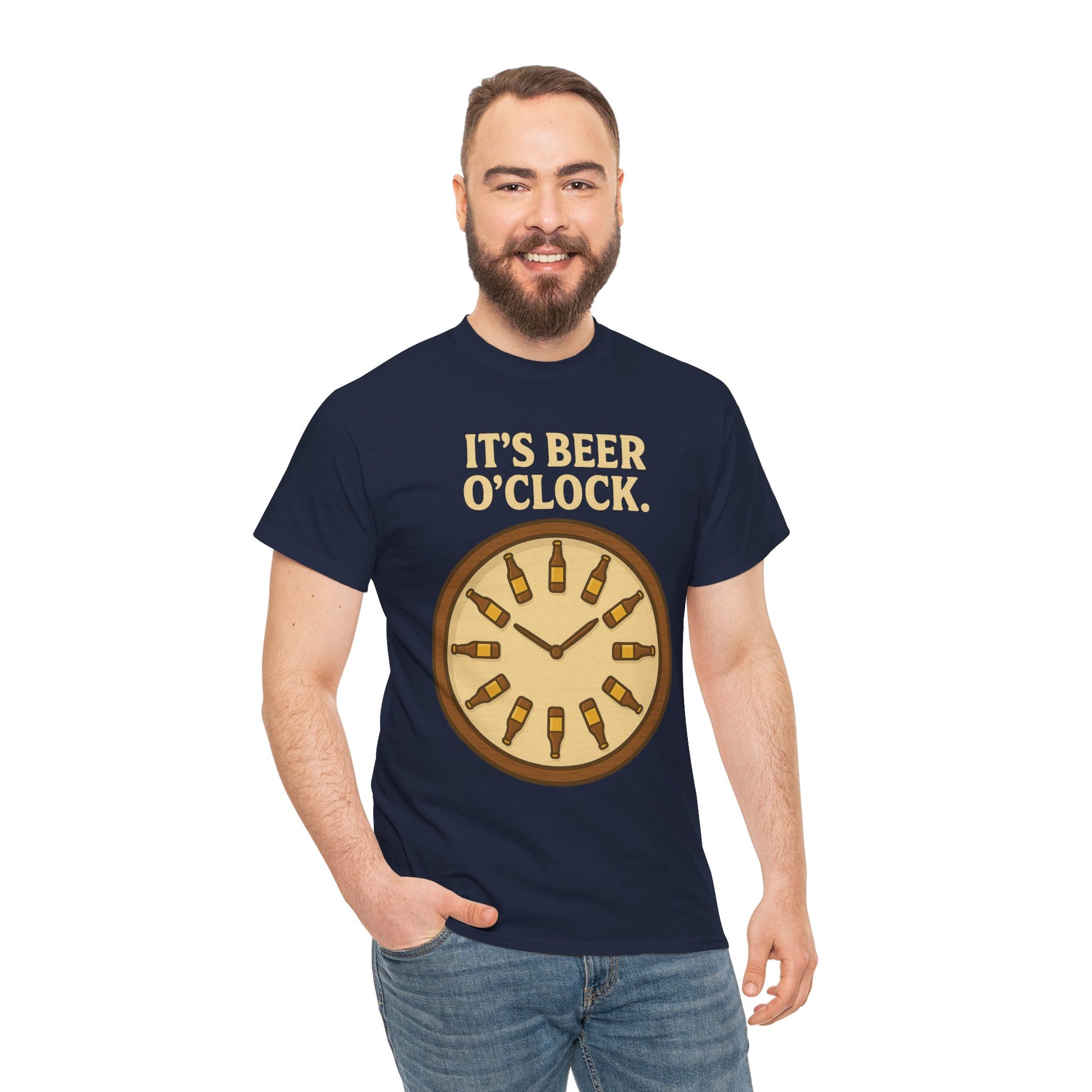 It’s Beer O’Clock Tee – Funny Unisex Cotton Beer Lover Shirt