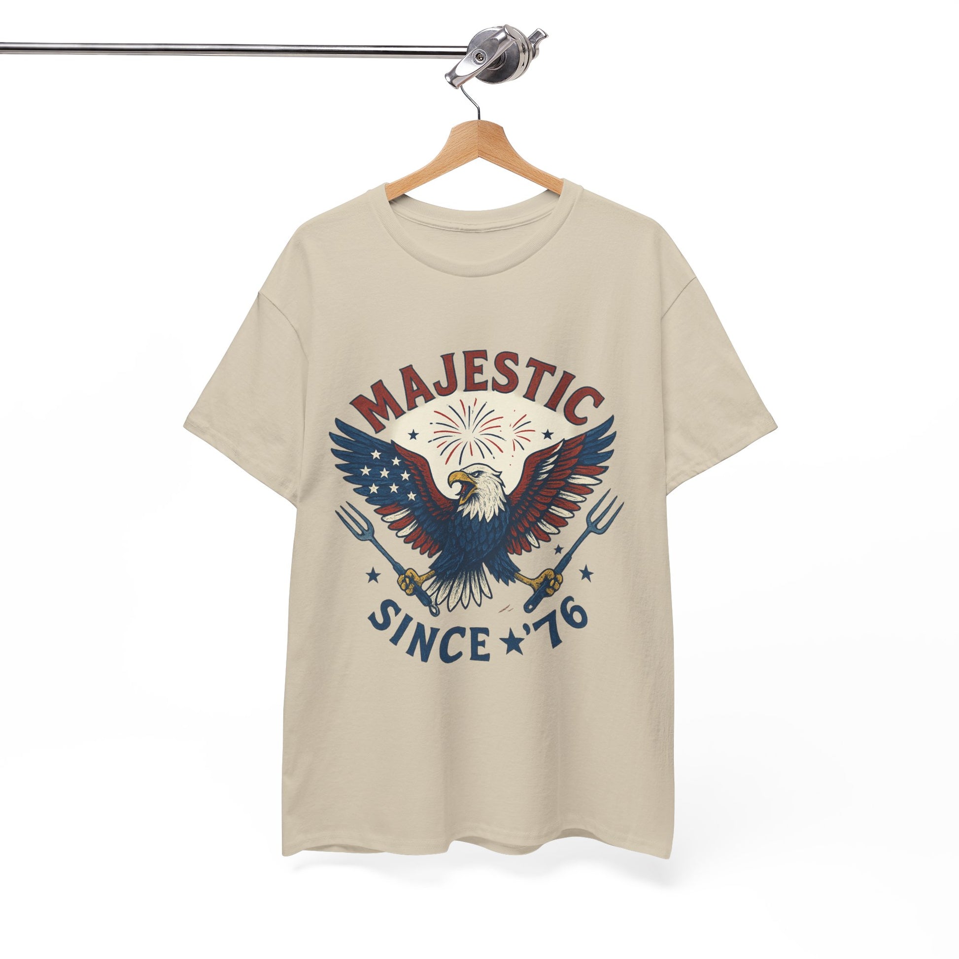 Majestic Eagle Since '76 T-Shirt – Vintage American Flag Tee for Men & Women, Patriotic USA Graphic Shirt