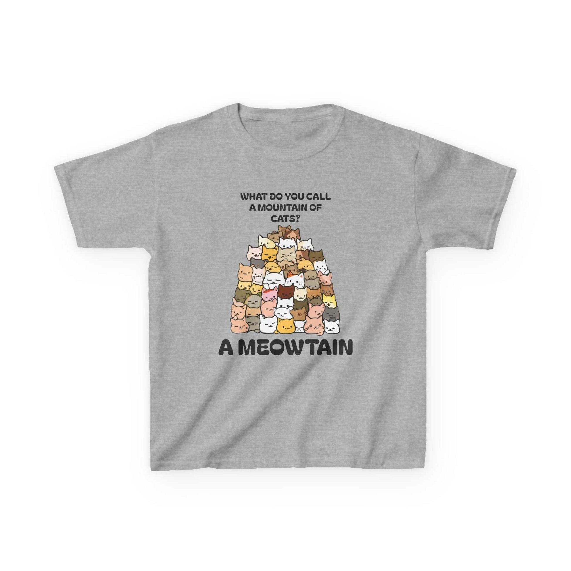 A Meowtain! Funny Cat Pile T-Shirt for Kids – Cute Unisex Graphic Tee