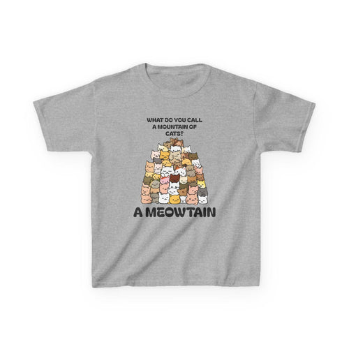 A Meowtain! Funny Cat Pile T-Shirt for Kids – Cute Unisex Graphic Tee