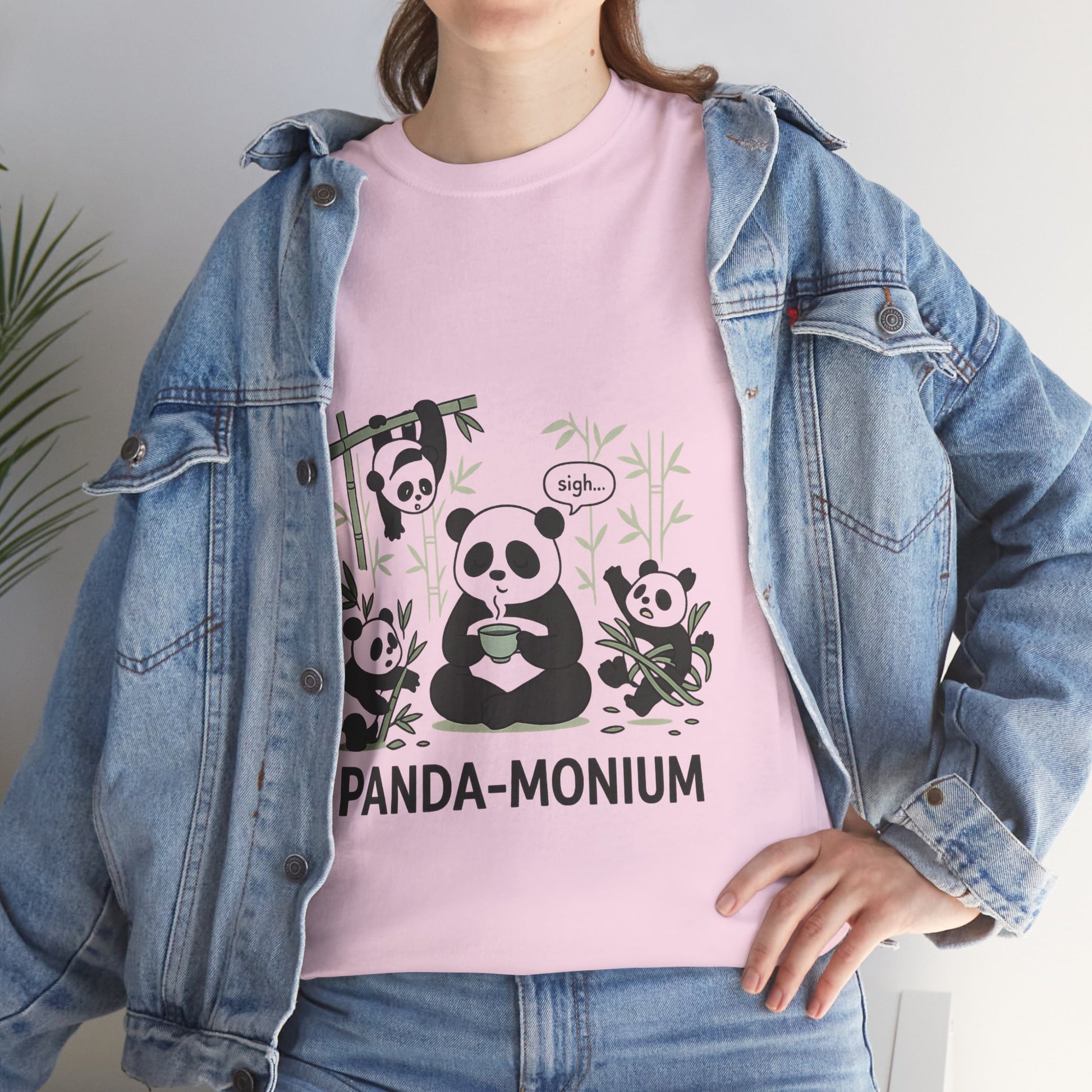 Unisex Panda-Monium T-Shirt – Fun Casual Wear for Animal Lovers